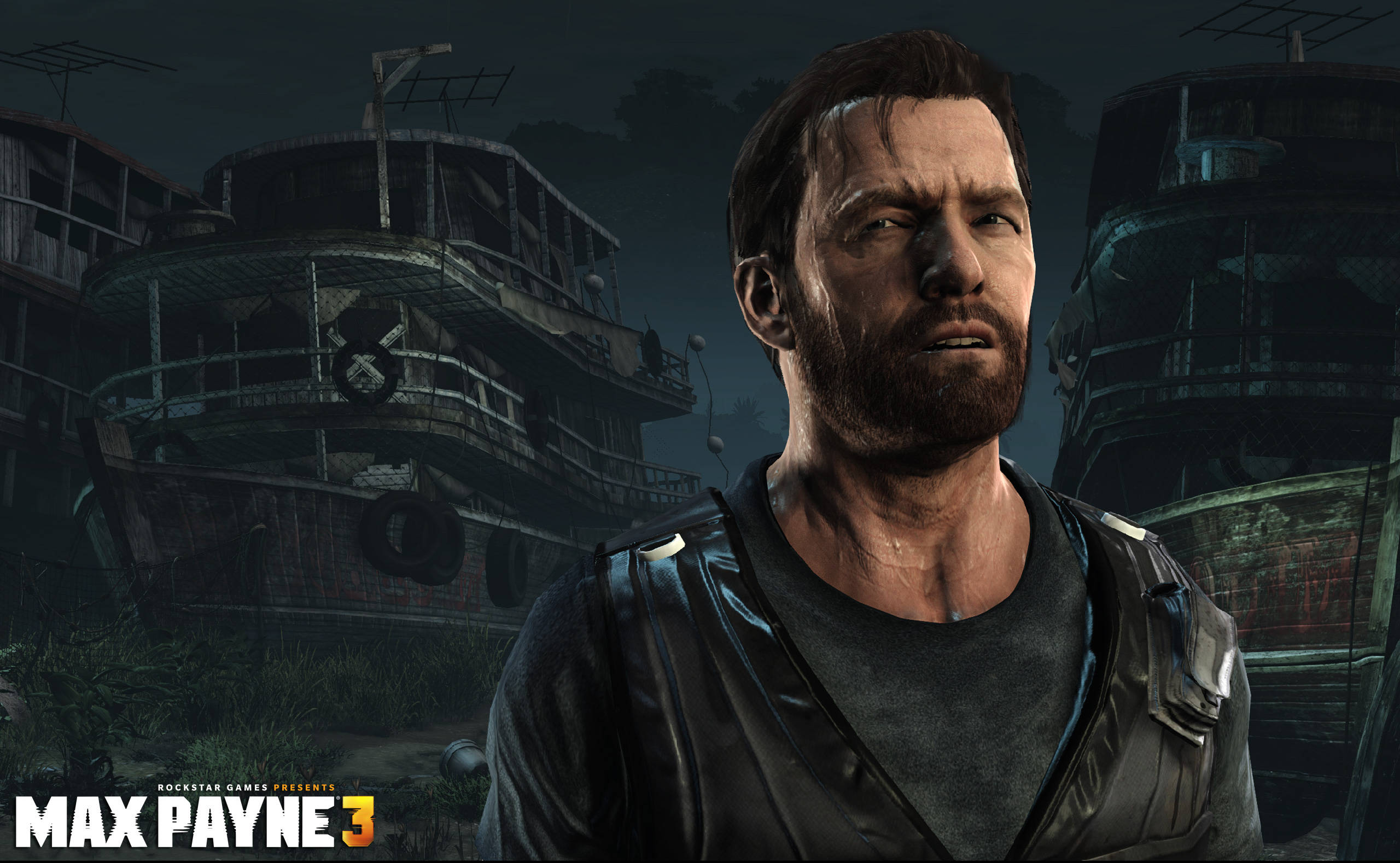 Max Payne 3, Max Payne, dark rain-soaked urban alley, 2K Desktop Wallpaper
