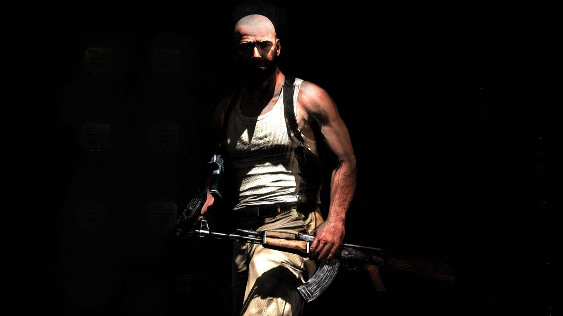 Max Payne, assault rifle, tank top, Full HD Desktop Wallpaper