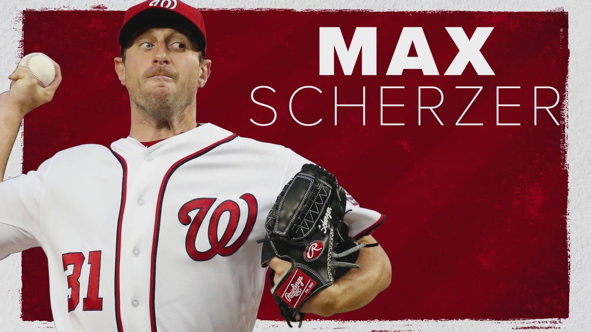 Max Scherzer, white uniform, red accents, Full HD Desktop Wallpaper