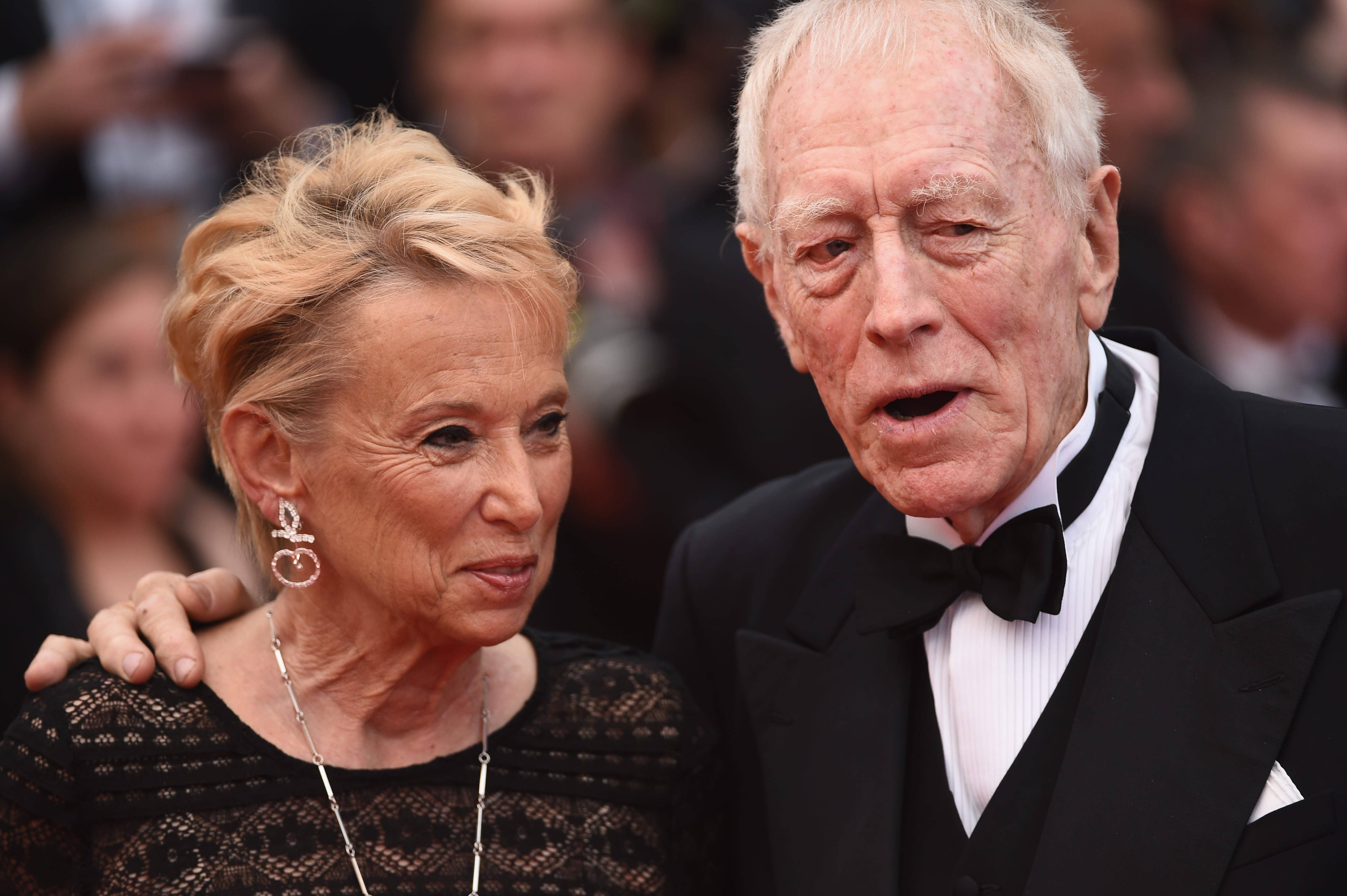 Max Von Sydow, wife, formal wear, 4K Desktop Wallpaper