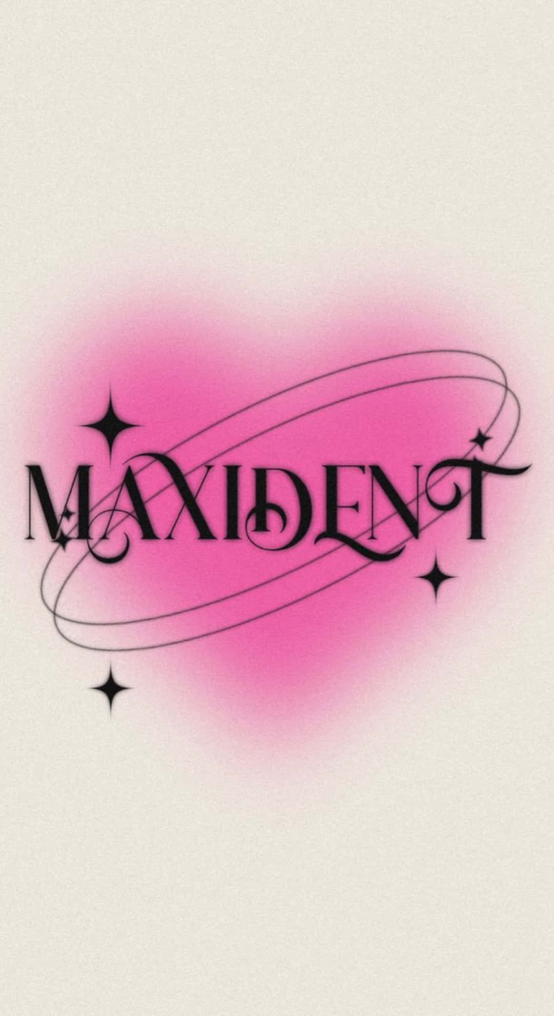 Maxident, black script, soft pink heart-shaped gradient, Full HD Phone Wallpaper