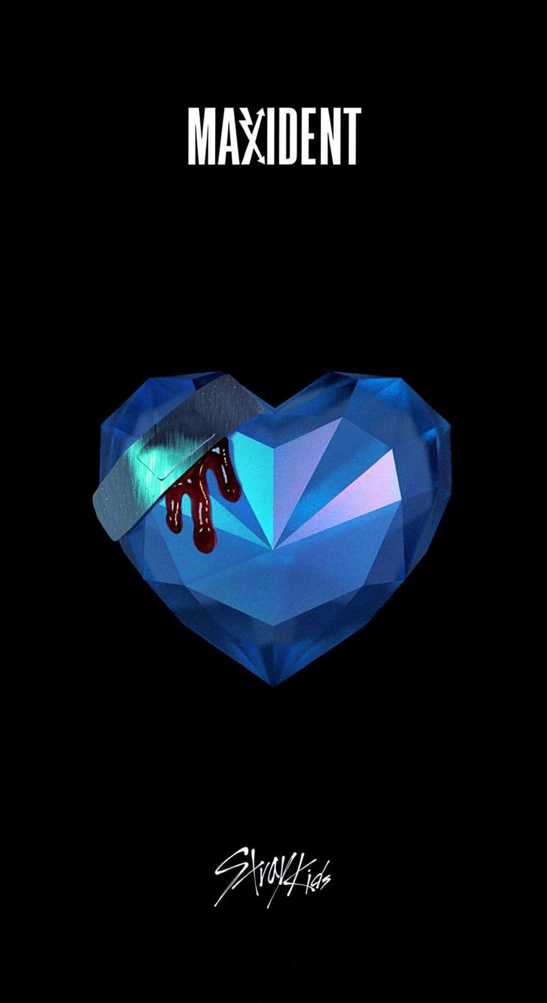 Maxident, blue heart symbol, shattered blue diamond heart, Full HD Phone Wallpaper