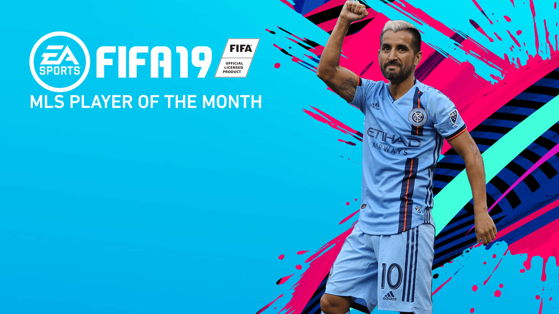 Maximiliano Moralez, light blue jersey, vibrant abstract background, Full HD Desktop Wallpaper
