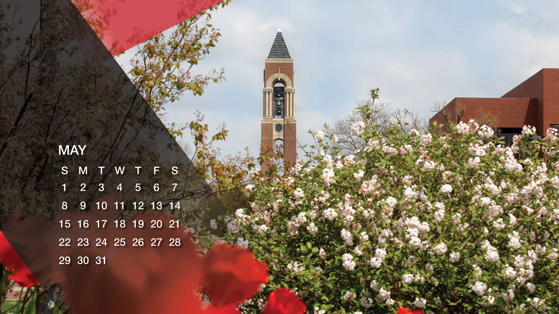 May 2022 Calendar, beach calendar, campus scene, Full HD Desktop Wallpaper