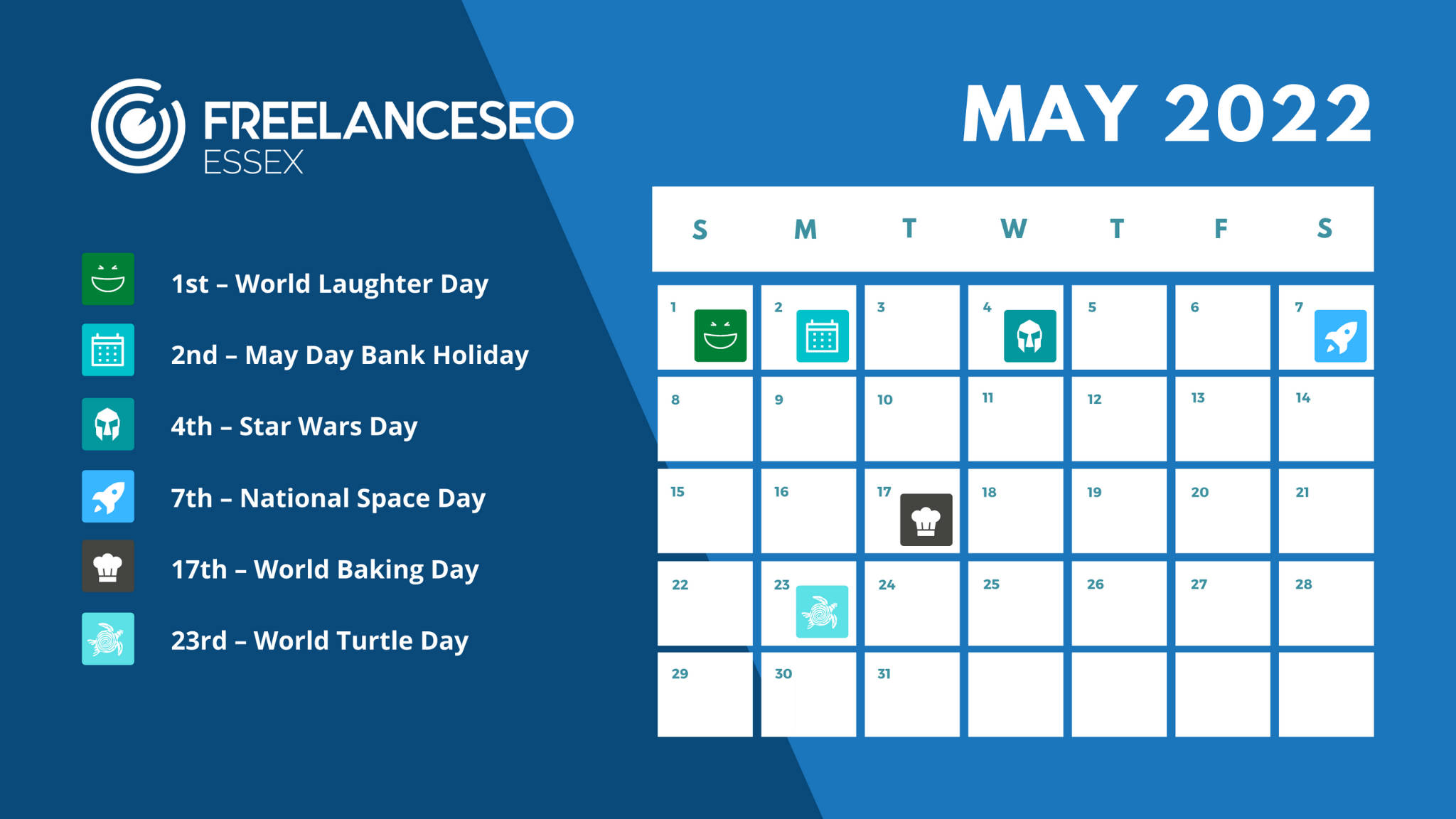 May 2022 Calendar, blue, gradient background, Full HD Desktop Wallpaper
