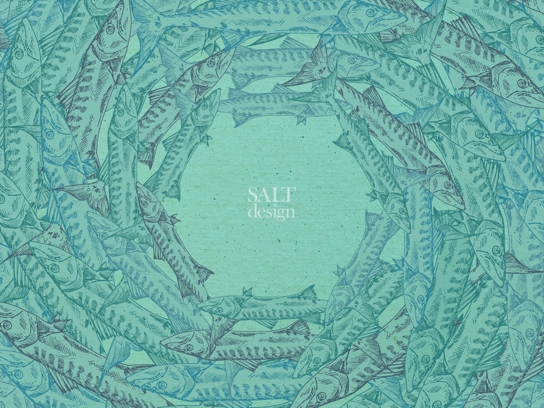 salt design, teal-toned, fish, Full HD Desktop Wallpaper