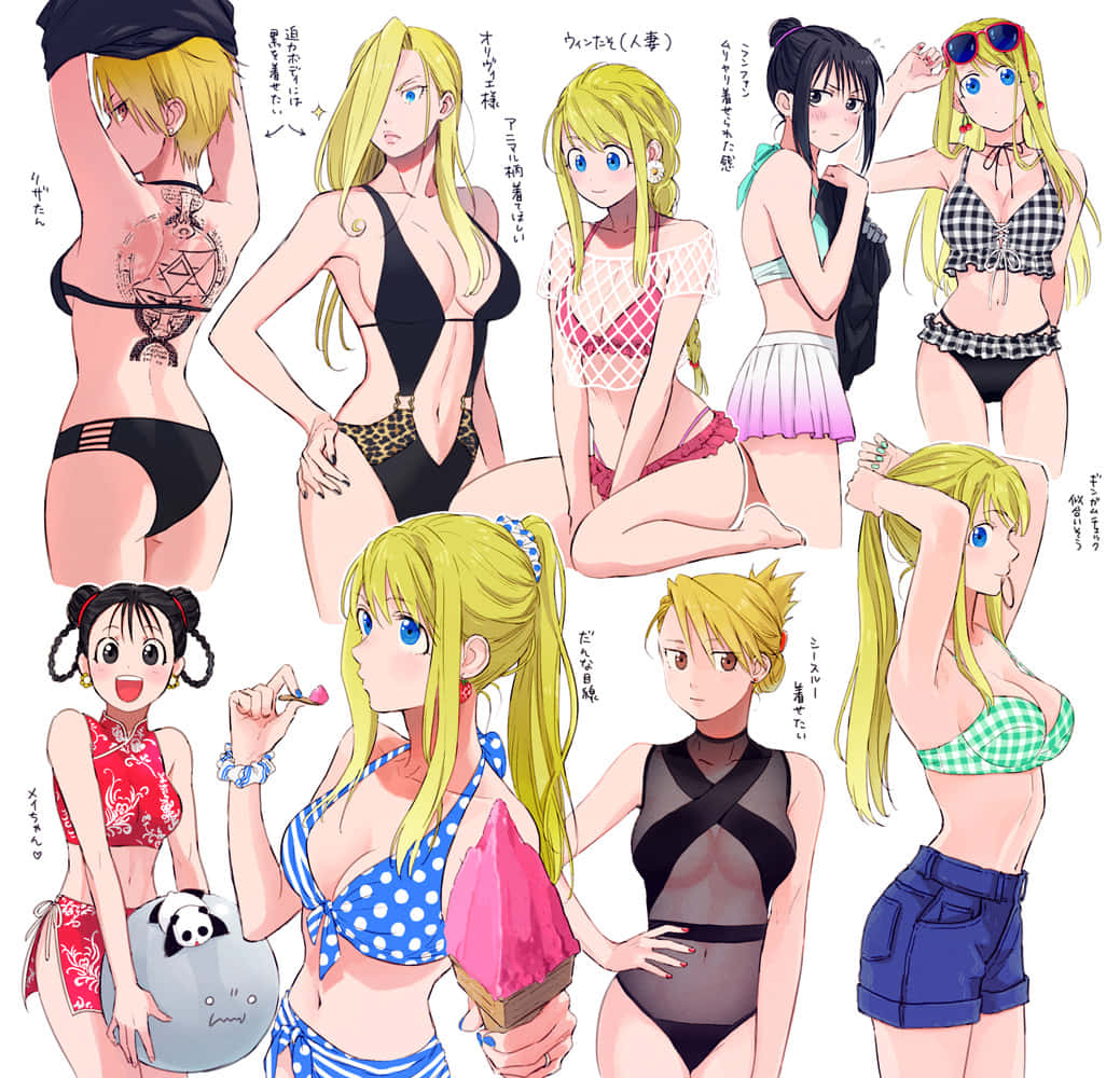 May Chang, anime collage, nine female characters, SD Desktop Wallpaper