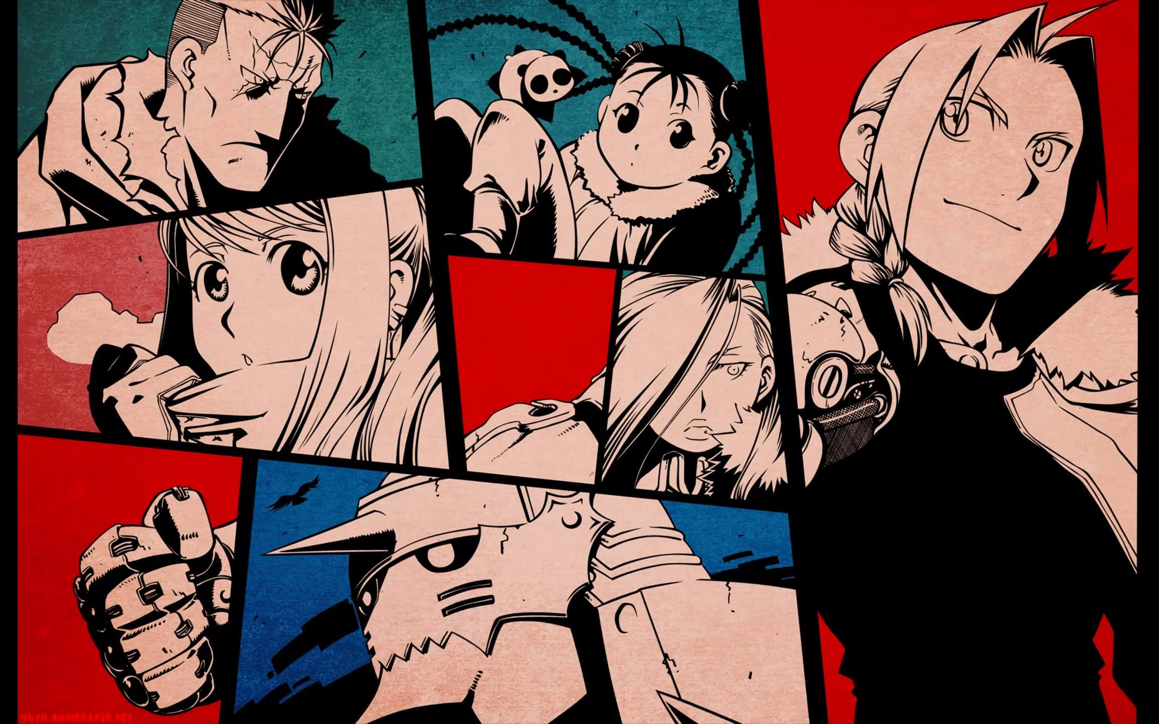 May Chang, comic-style collage, anime characters, Full HD Desktop Wallpaper