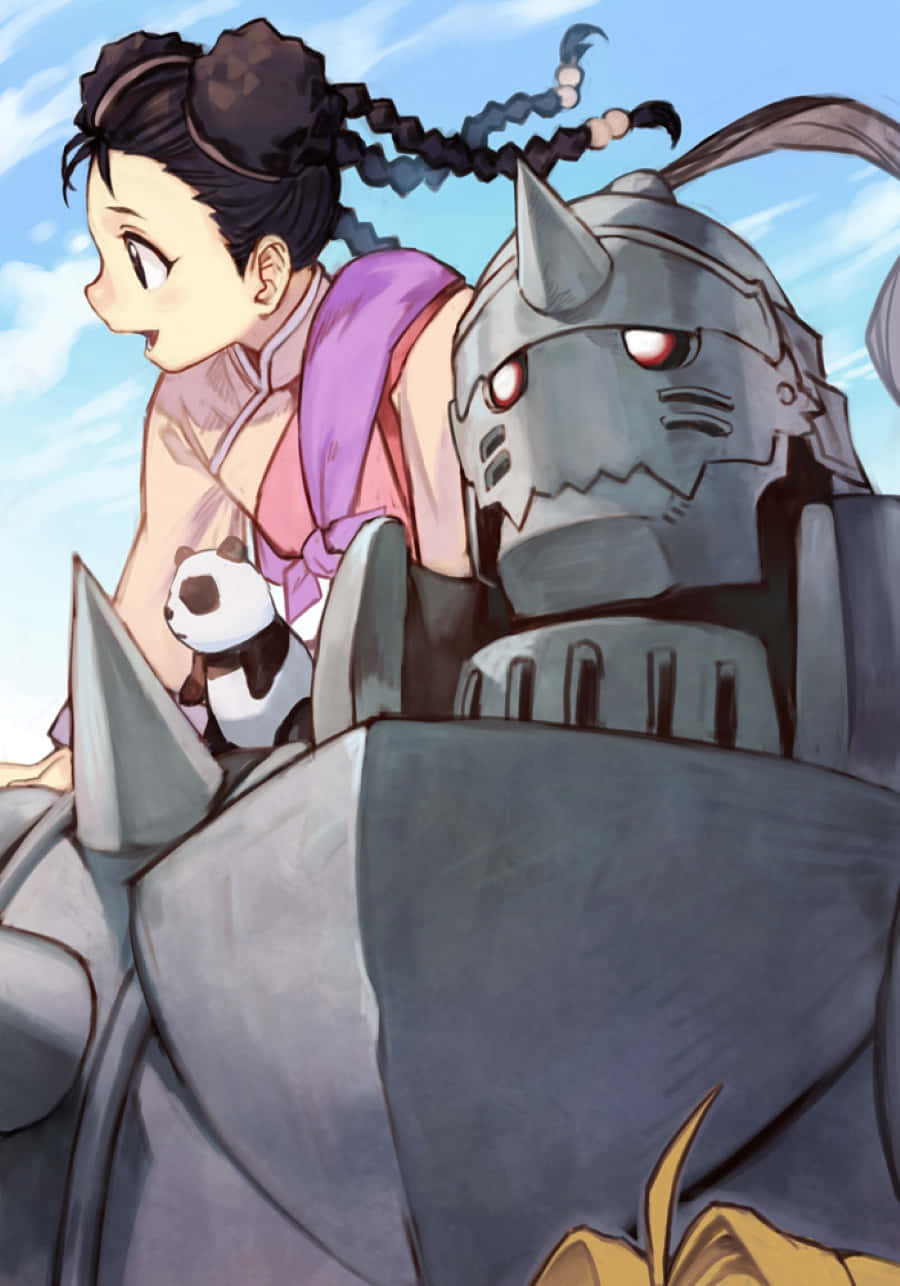 May Chang, mechanical cat-like robot, panda plush, HD Phone Wallpaper