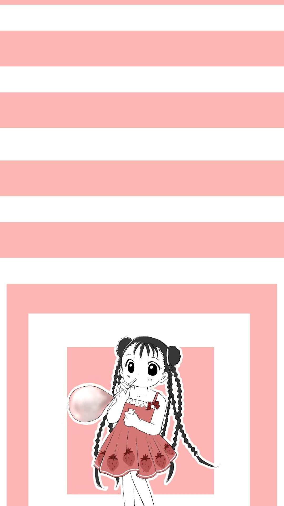 May Chang, autumn landscape, pink and white striped background, Full HD Phone Wallpaper