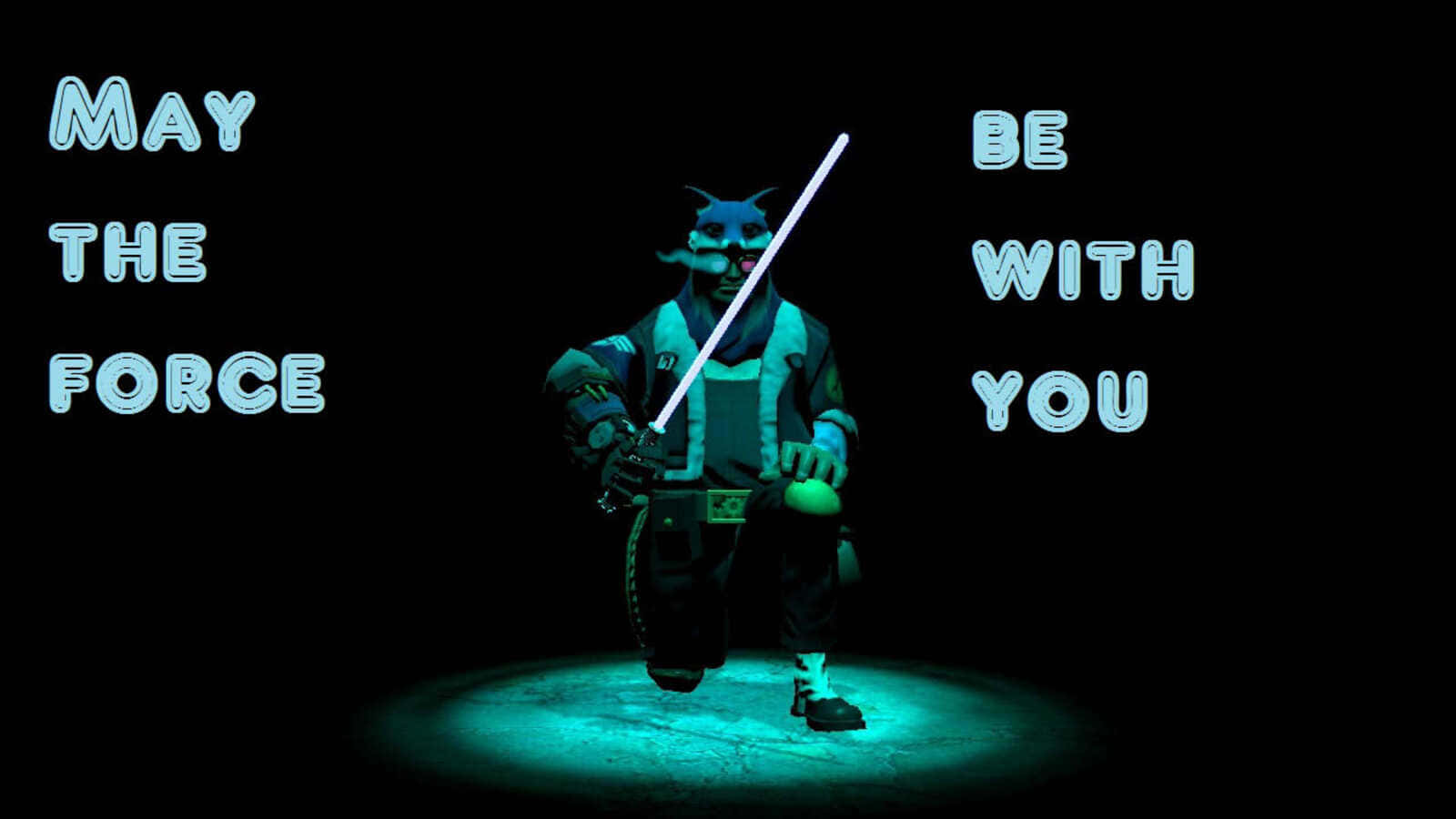 May the Force Be With You, lightsaber, blue lightsaber, HD Desktop Wallpaper