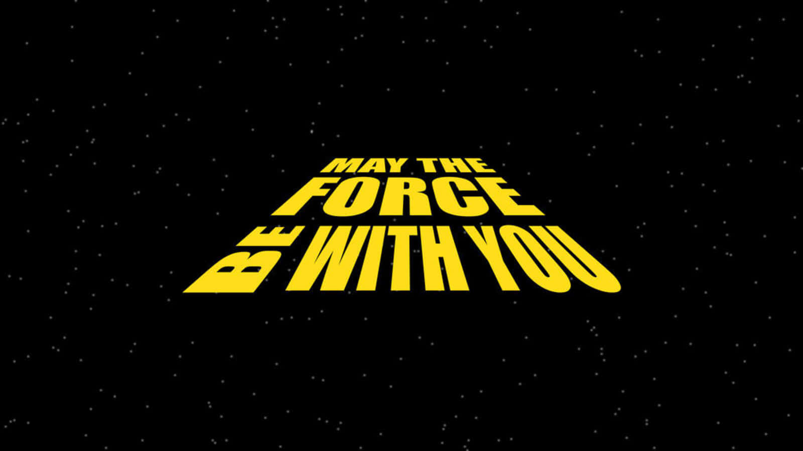 May the Force Be With You, yellow, starfield, HD Desktop Wallpaper