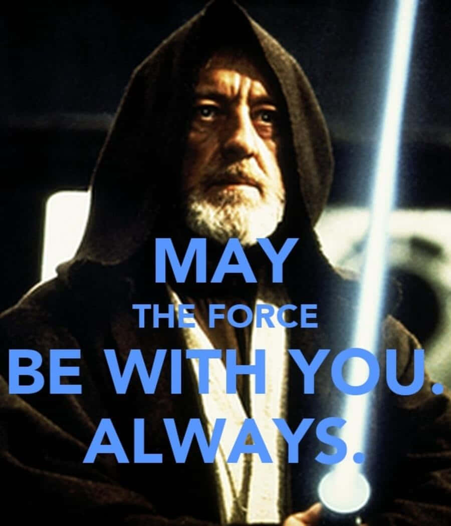 May The Force Be With You, lightsaber, blue lightsaber, SD Phone Wallpaper