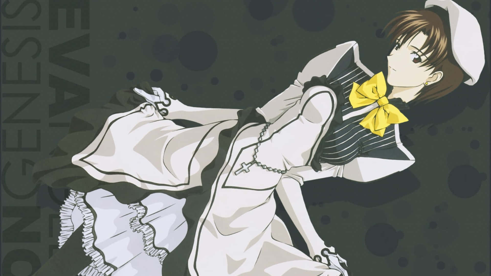 Maya Ibuki, white nurse outfit, yellow bow, Full HD Desktop Wallpaper
