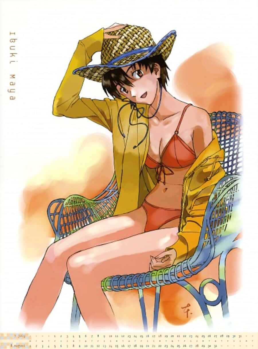 Maya Ibuki, red bikini, yellow jacket, SD Phone Wallpaper