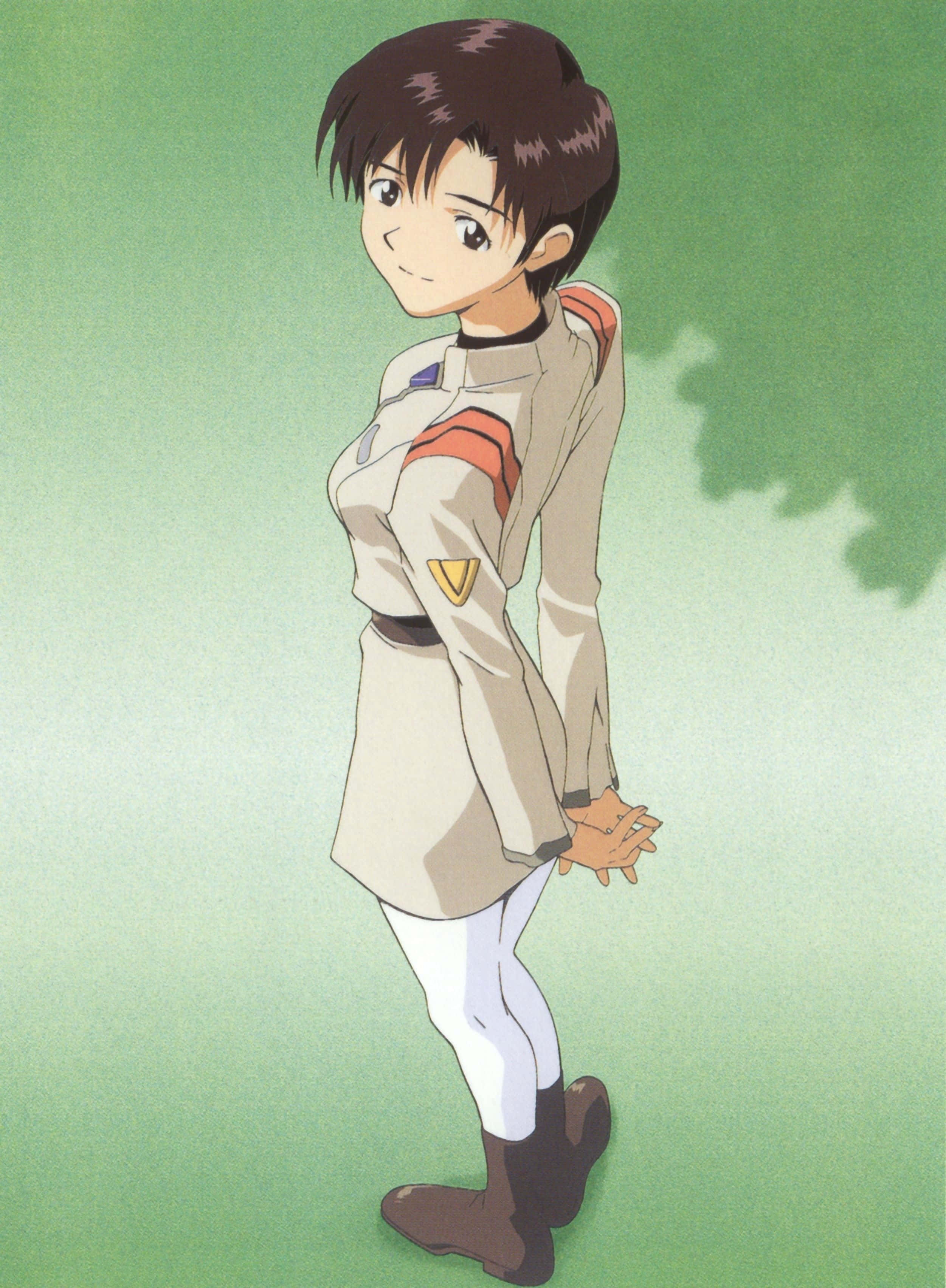 Maya Ibuki, beige uniform, orange accents, 2K Phone Wallpaper