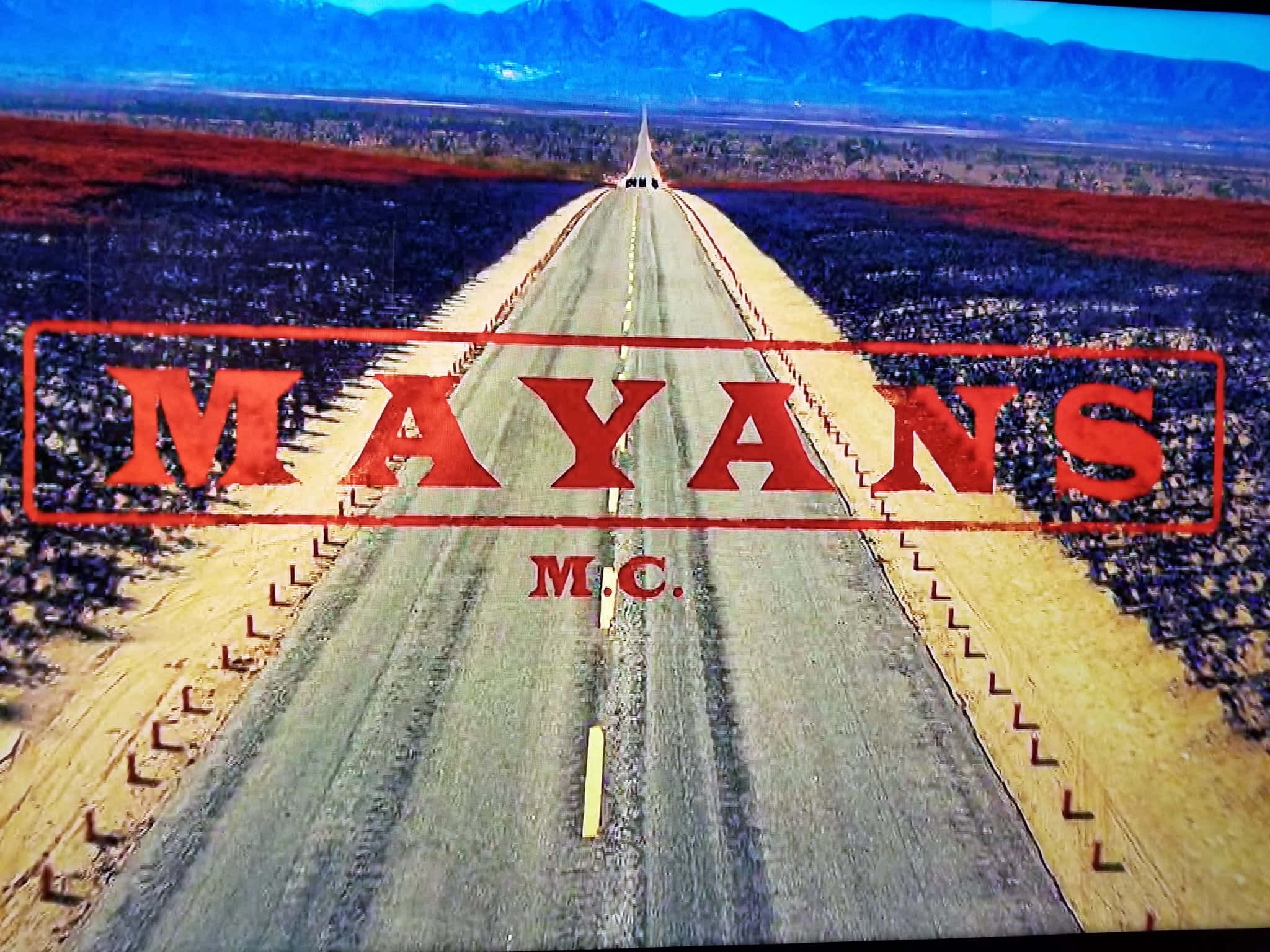 Mayans M.C., long straight road, distant mountains, Full HD Desktop Wallpaper