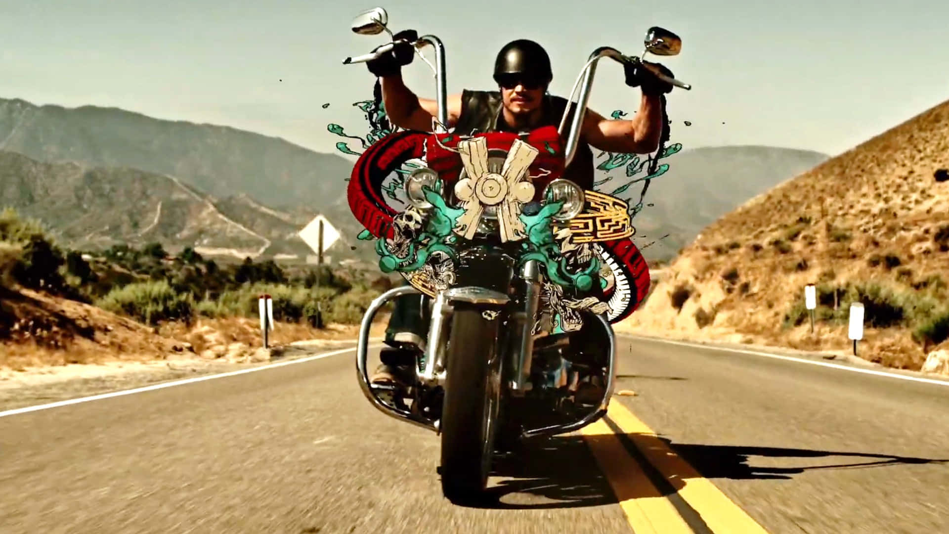 Mayans M.C., motorcycle, desert highway, Full HD Desktop Wallpaper
