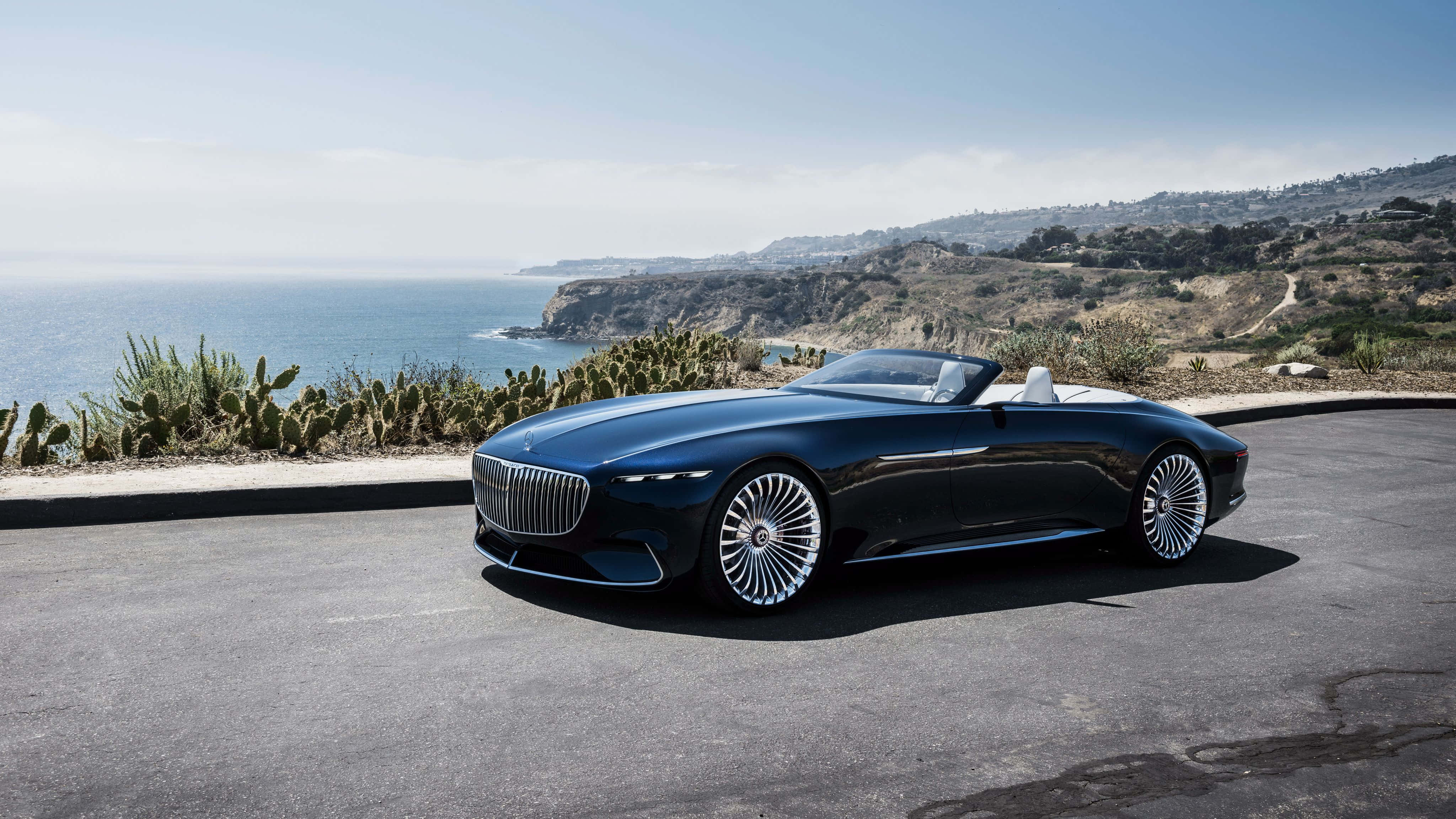 Maybach 57, black, convertible, 4K Desktop Wallpaper