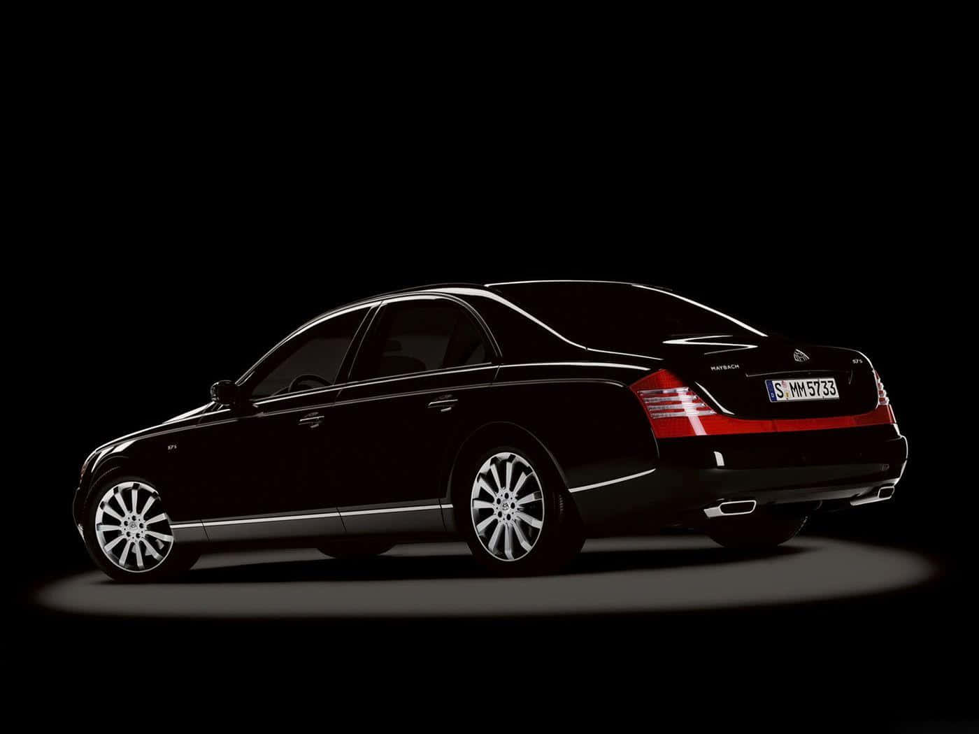Maybach 57, black, spotlight, HD Desktop Wallpaper