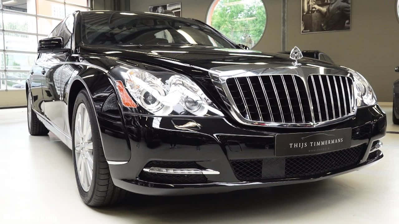 Maybach 62 S, glossy black, luxury car showroom, HD Desktop Wallpaper