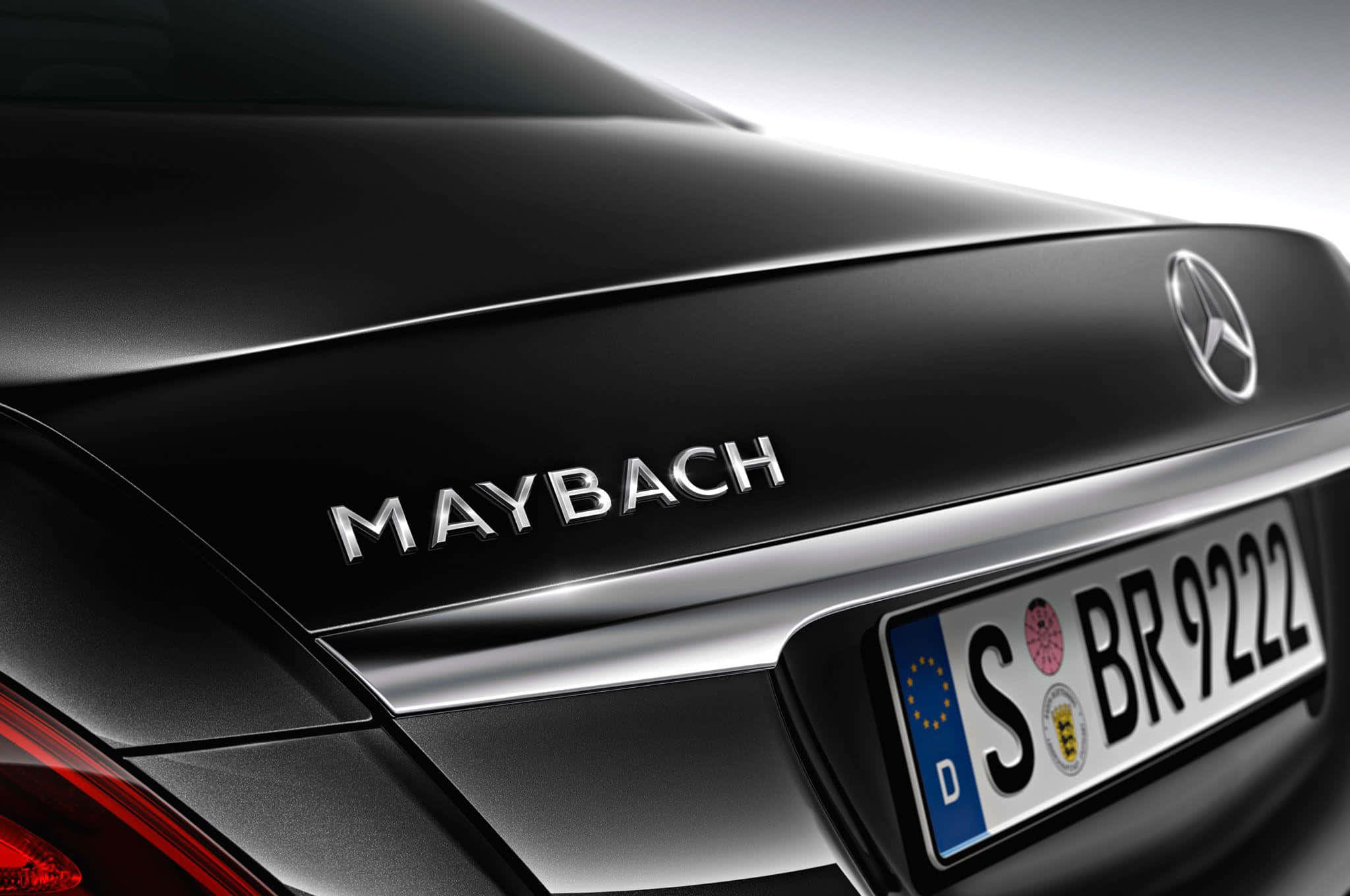 Maybach, black, chrome emblem, Full HD Desktop Wallpaper