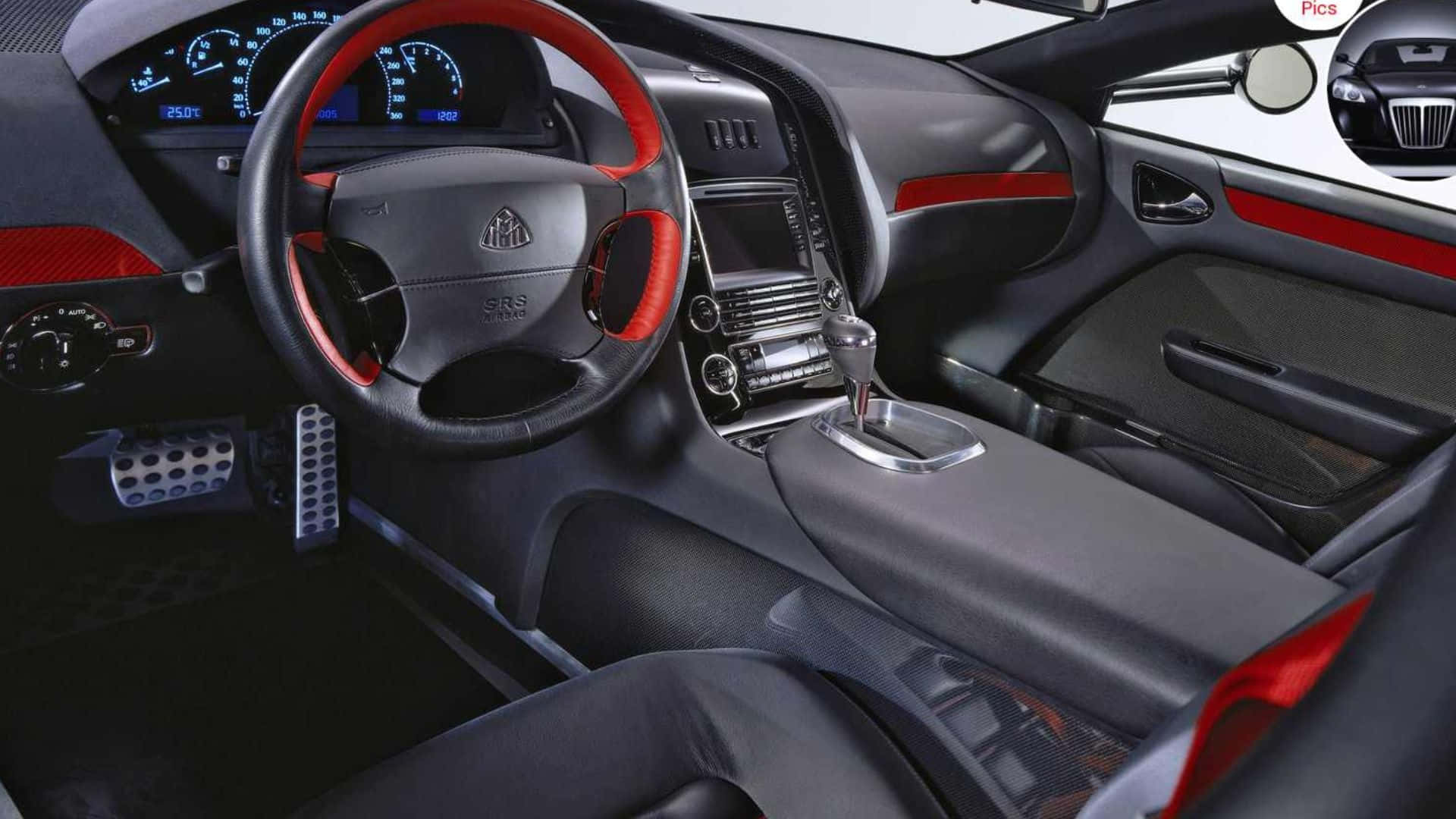 Maybach Exelero, black leather, red accents, Full HD Desktop Wallpaper