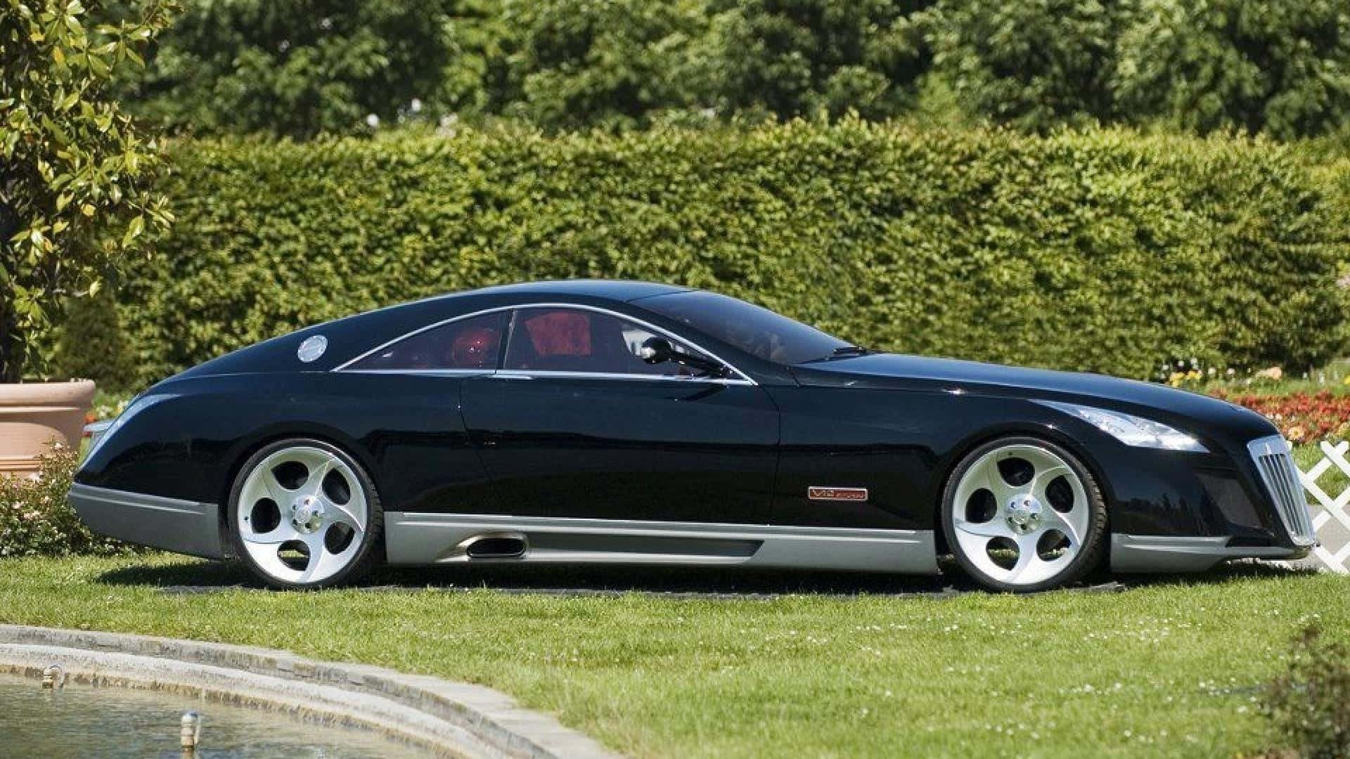 Maybach Exelero, black, green grass, Full HD Desktop Wallpaper
