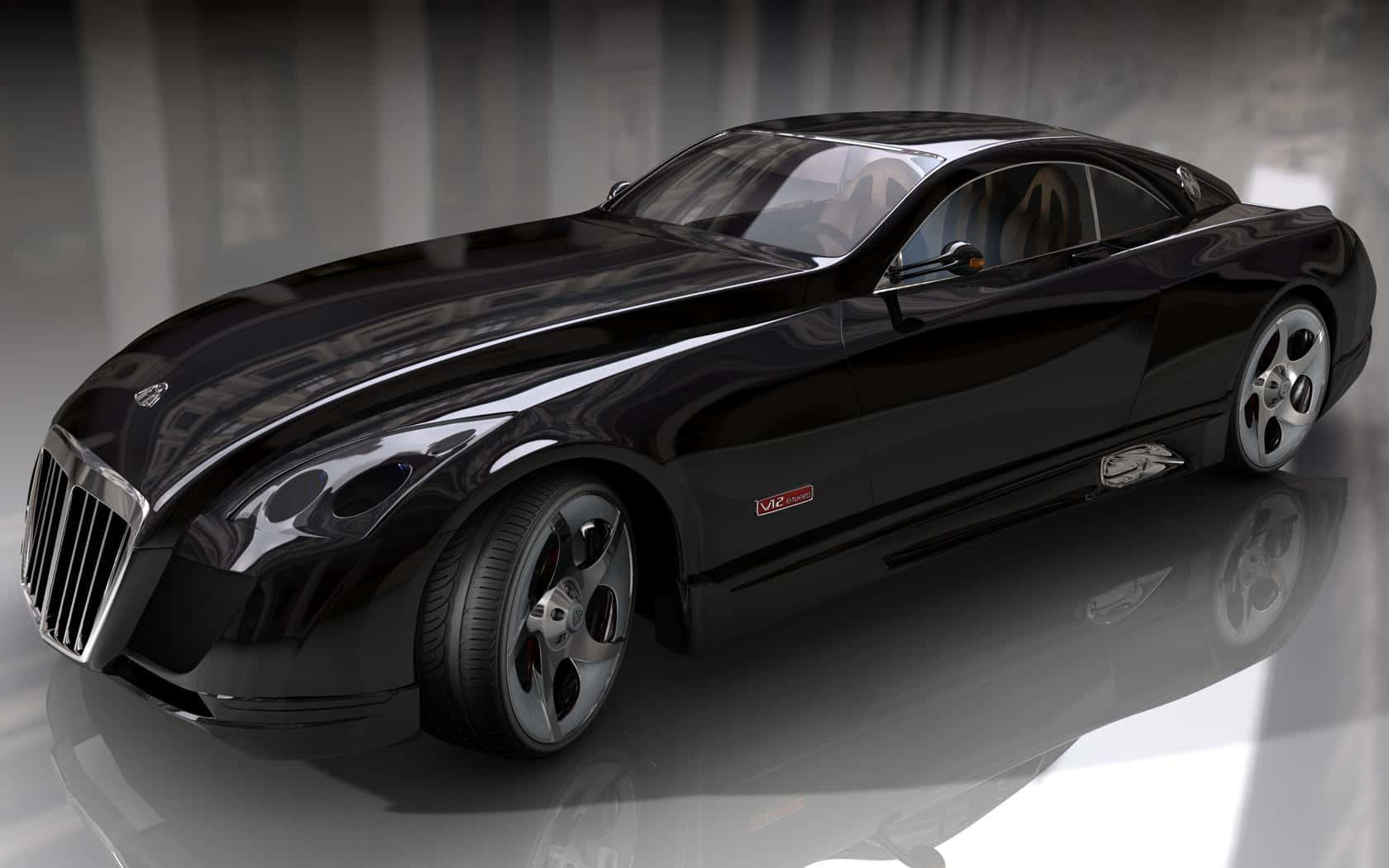 Maybach Exelero, black, studio lights, HD Desktop Wallpaper