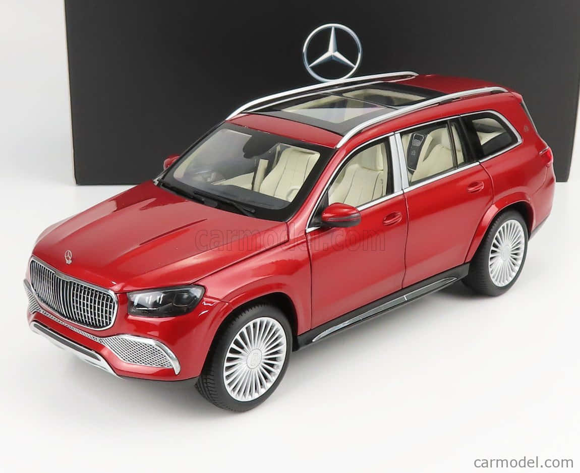 Maybach GLS 600, glossy red, silver roof rails, SD Desktop Wallpaper