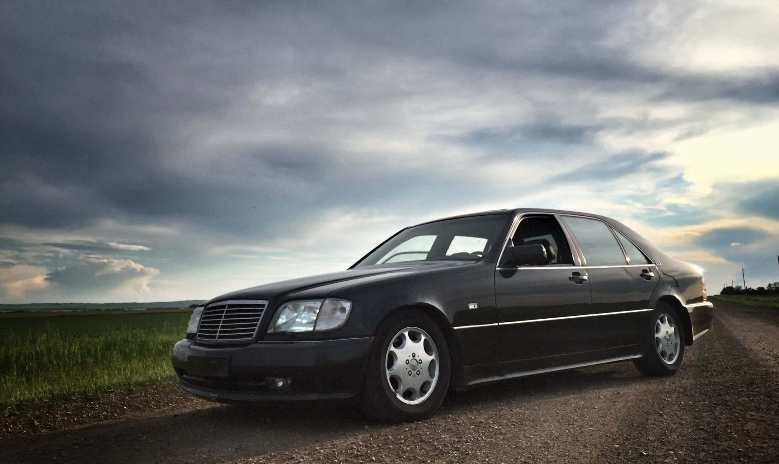 Maybach S600, black, gravel road, Full HD Desktop Wallpaper