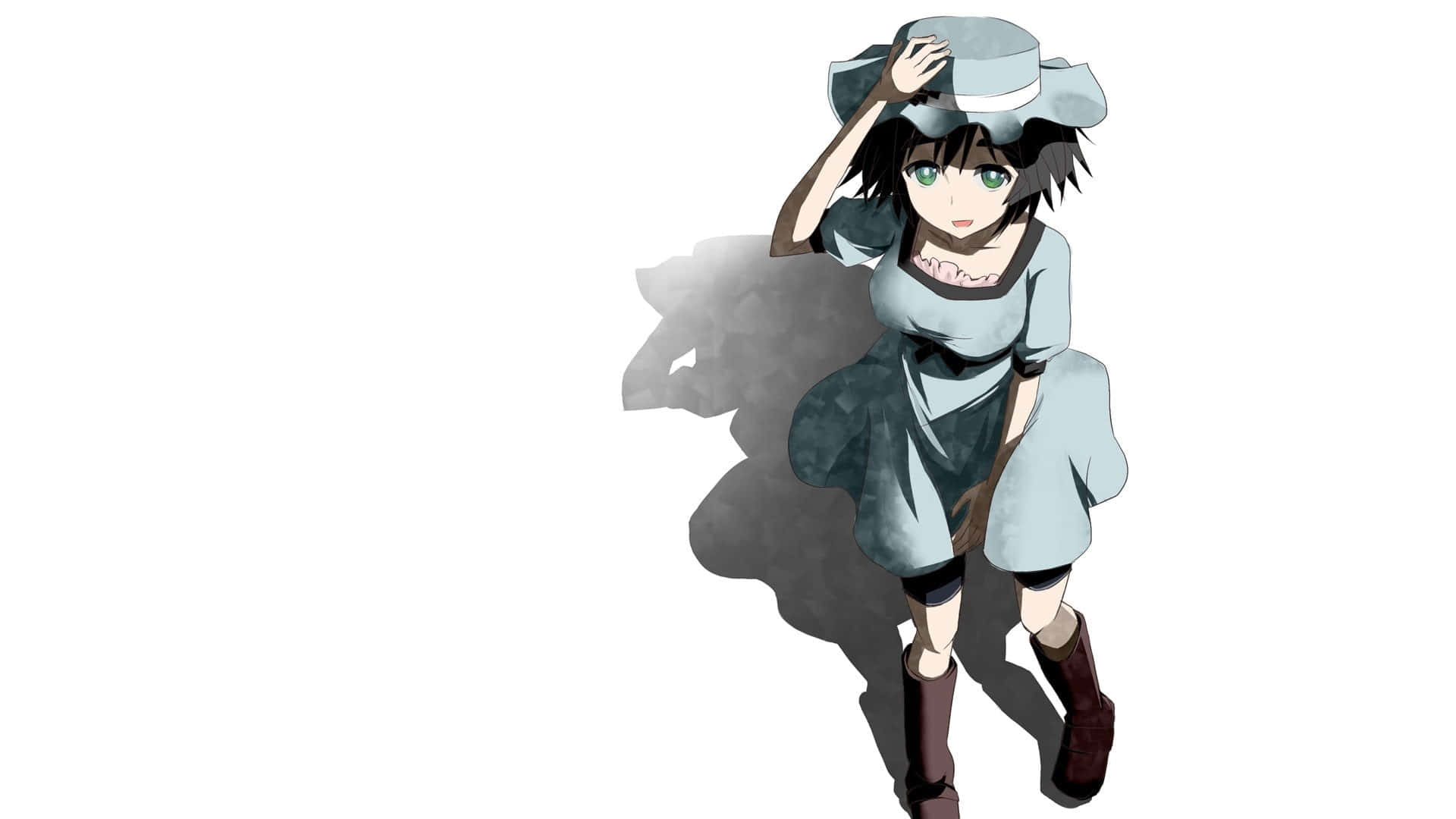 Mayuri Shiina, green eyes, black hair, Full HD Desktop Wallpaper