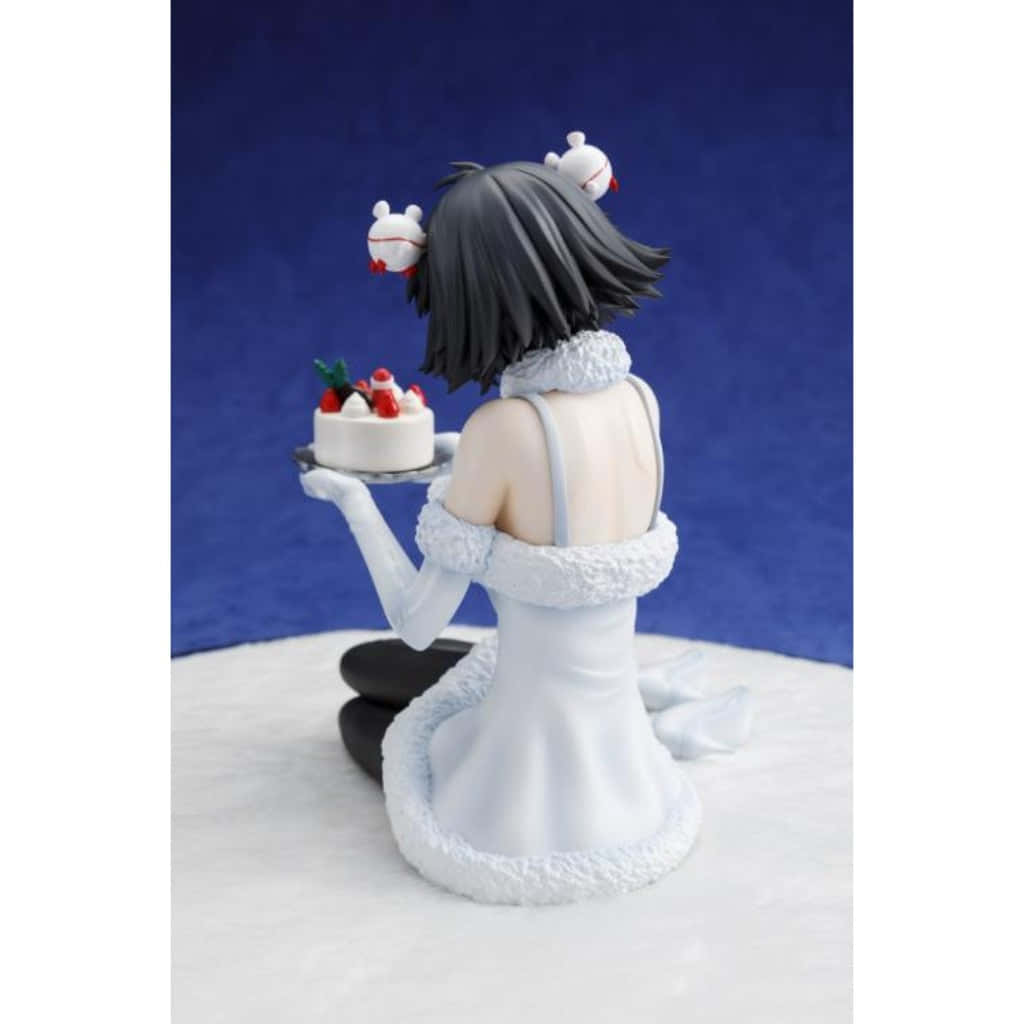 Mayuri Shiina, white dress, strawberry cake, SD Desktop Wallpaper