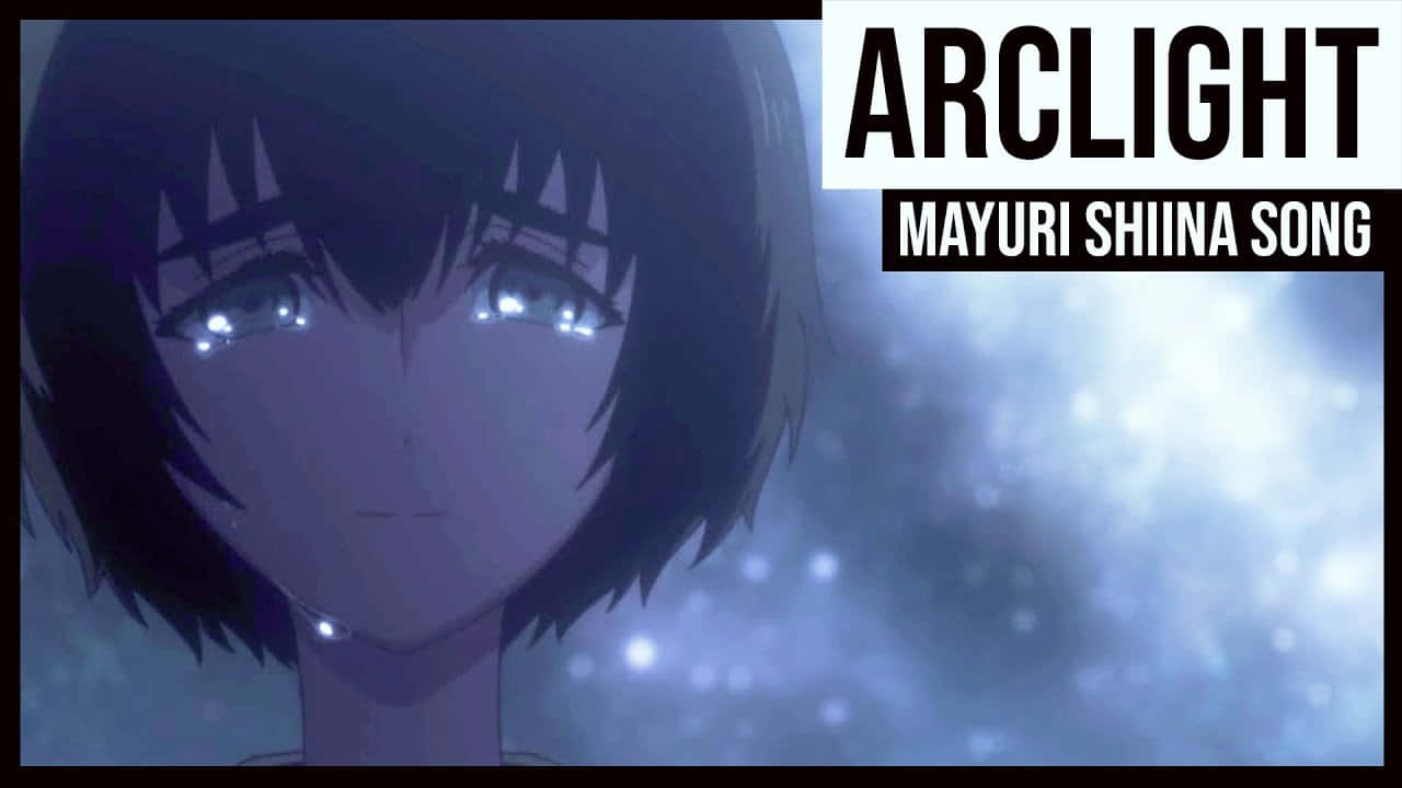 Mayuri Shiina, sunset, dreamy blue sparkly background, HD Desktop Wallpaper