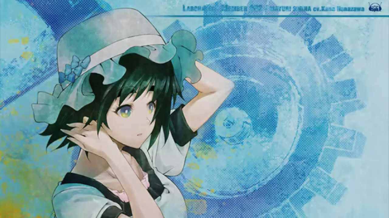 Mayuri Shiina, green eyes, dark hair, HD Desktop Wallpaper
