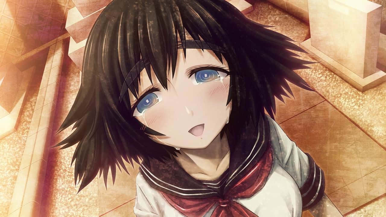 Mayuri Shiina, black hair, blue eyes, HD Desktop Wallpaper