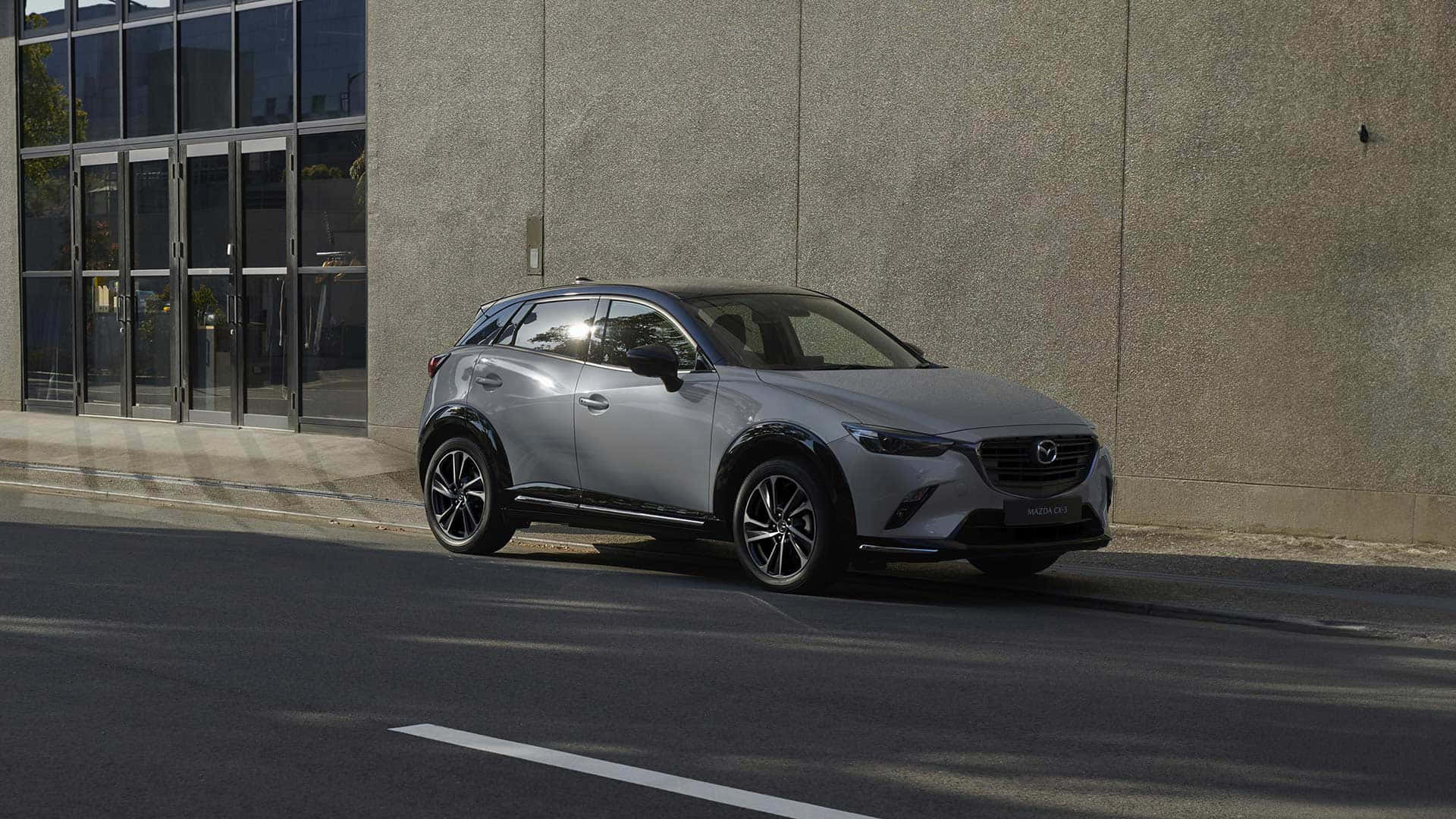 Mazda CX-3, silver, urban street, Full HD Desktop Wallpaper