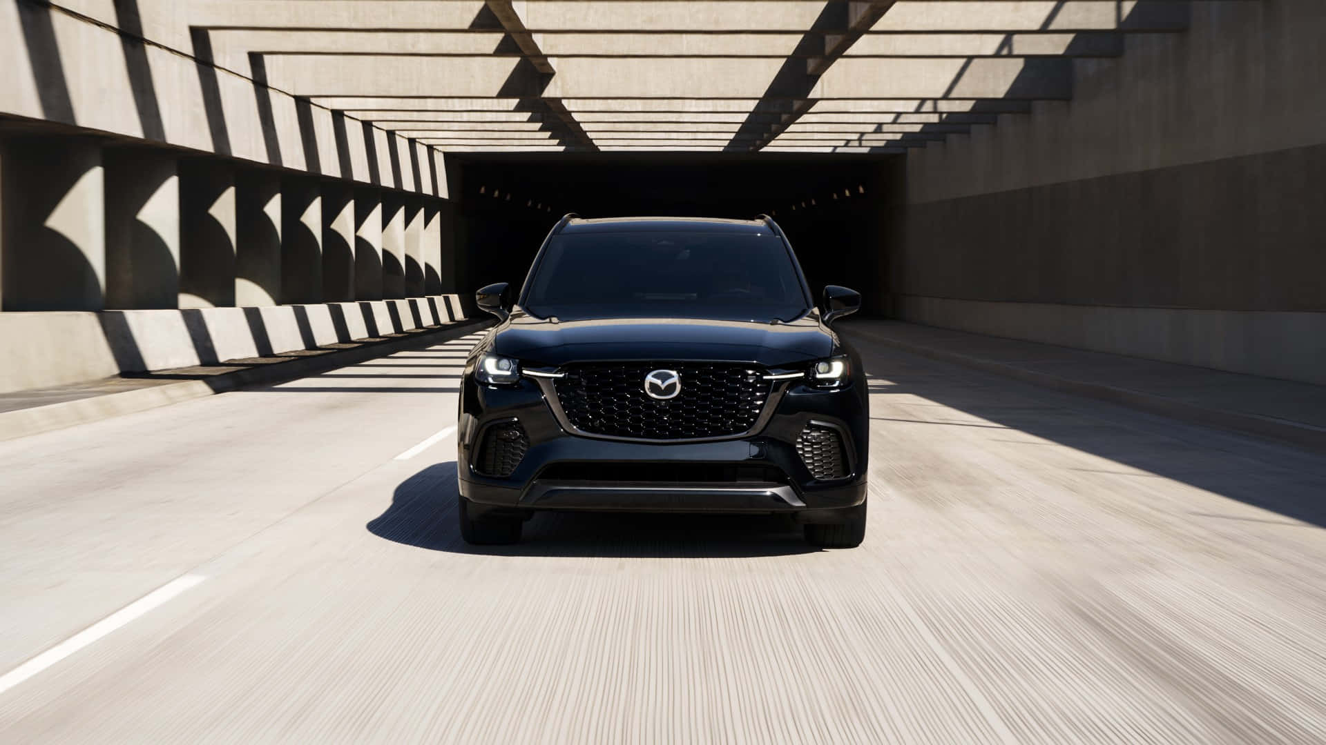 Mazda Cx-3, black, modern concrete tunnel, Full HD Desktop Wallpaper