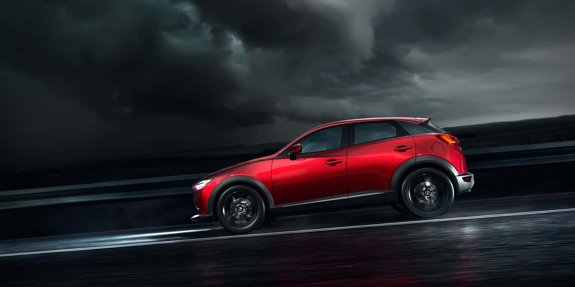 Mazda Cx-3, red, rainy weather, Full HD Desktop Wallpaper