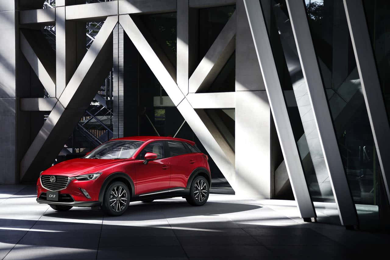 Mazda CX-3, red, urban backdrop, HD Desktop Wallpaper