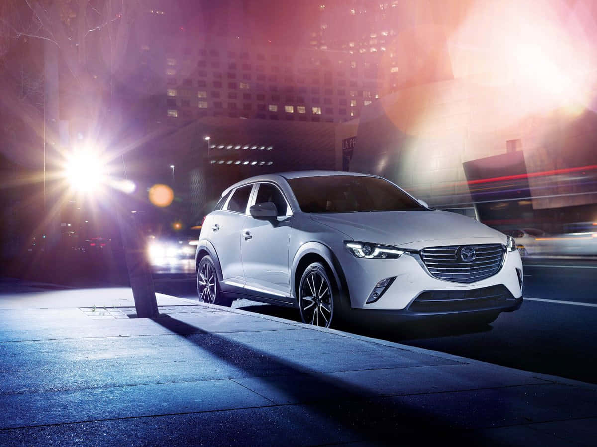Mazda Cx-3, nighttime, cityscape, SD Desktop Wallpaper