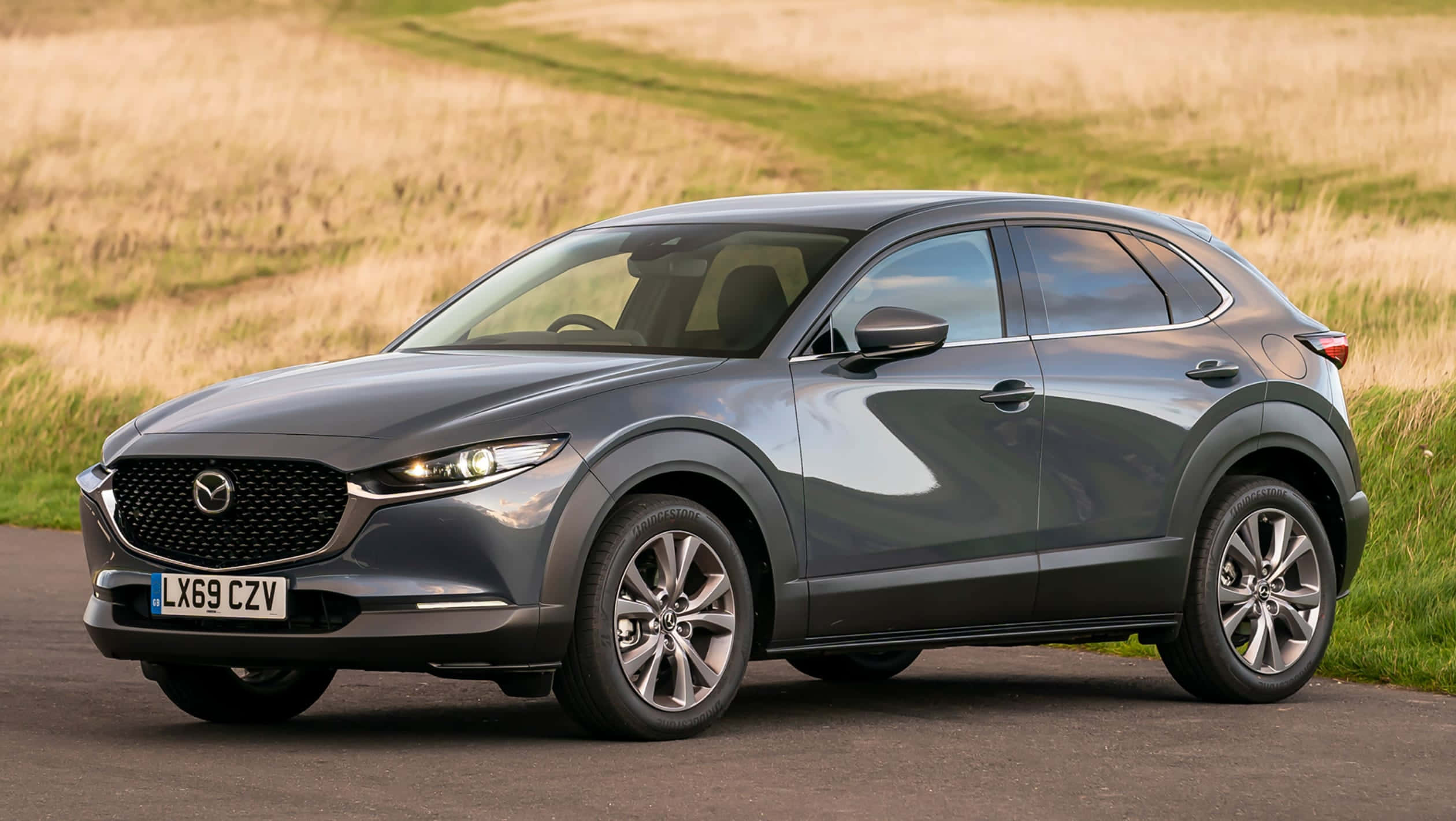 Mazda CX-30, gray, scenic road, Full HD Desktop Wallpaper