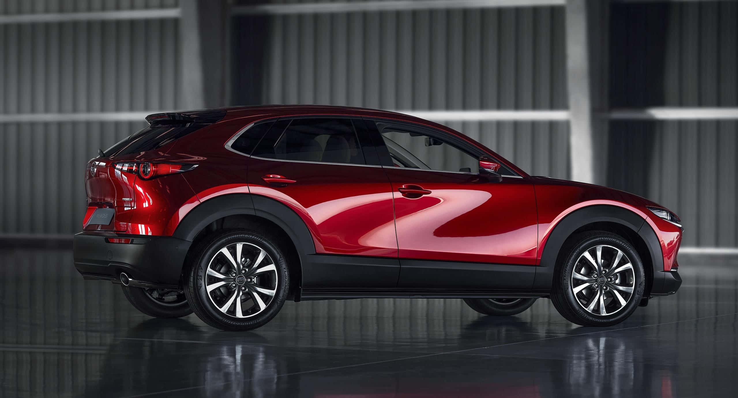 Mazda CX-30, glossy red, profile, Full HD Desktop Wallpaper