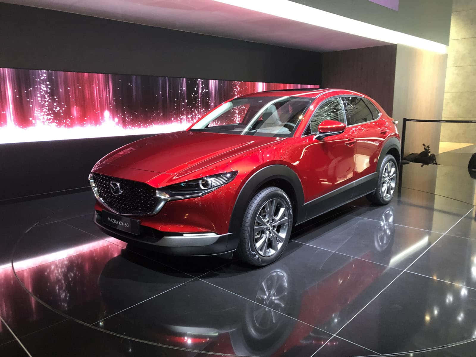 Mazda CX-30, glossy red, studio lights, HD Desktop Wallpaper