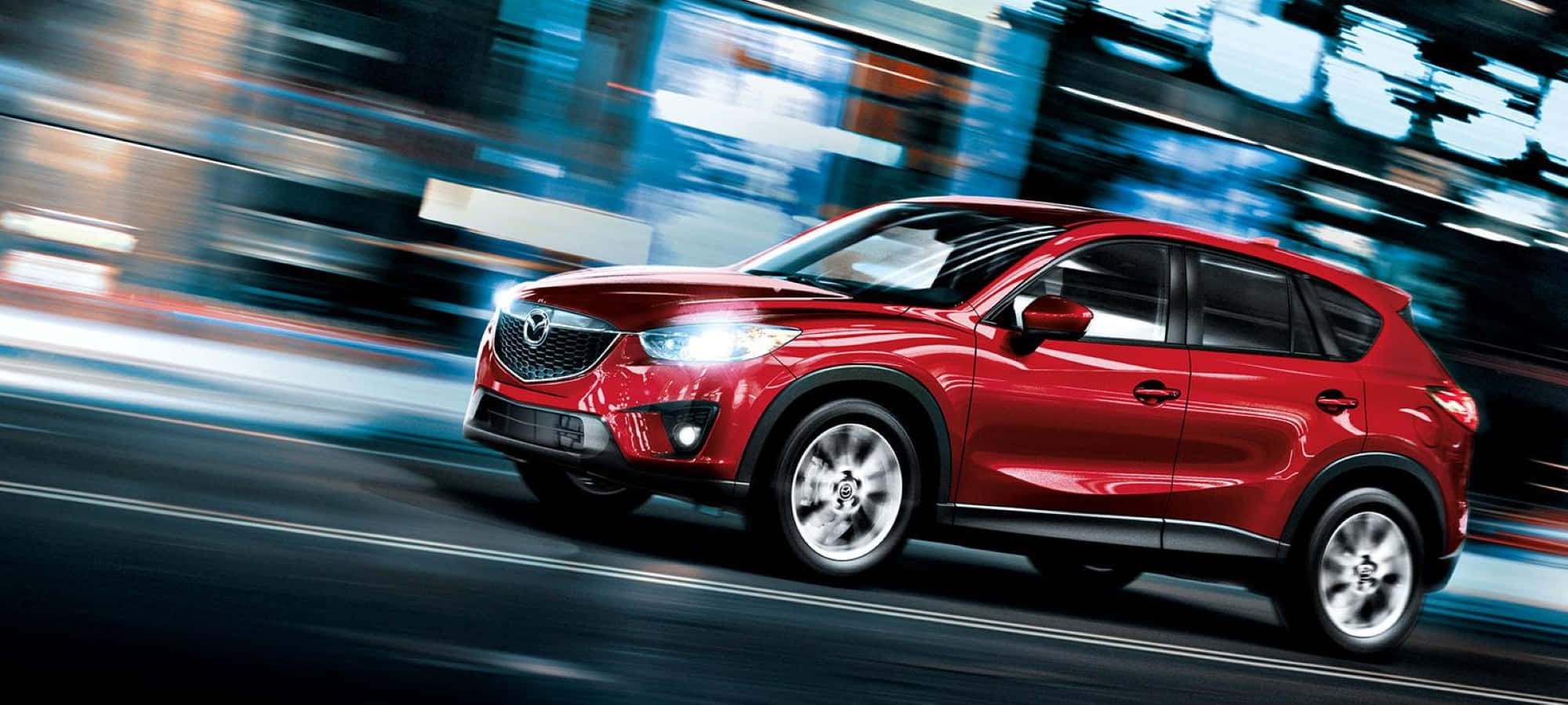 Mazda CX-30, vibrant red, cityscape, Full HD Desktop Wallpaper