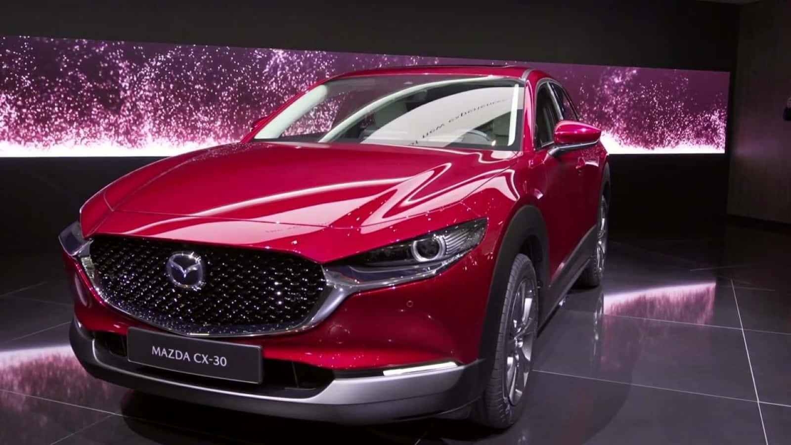 Mazda CX-30, glossy red, studio lights, HD Desktop Wallpaper