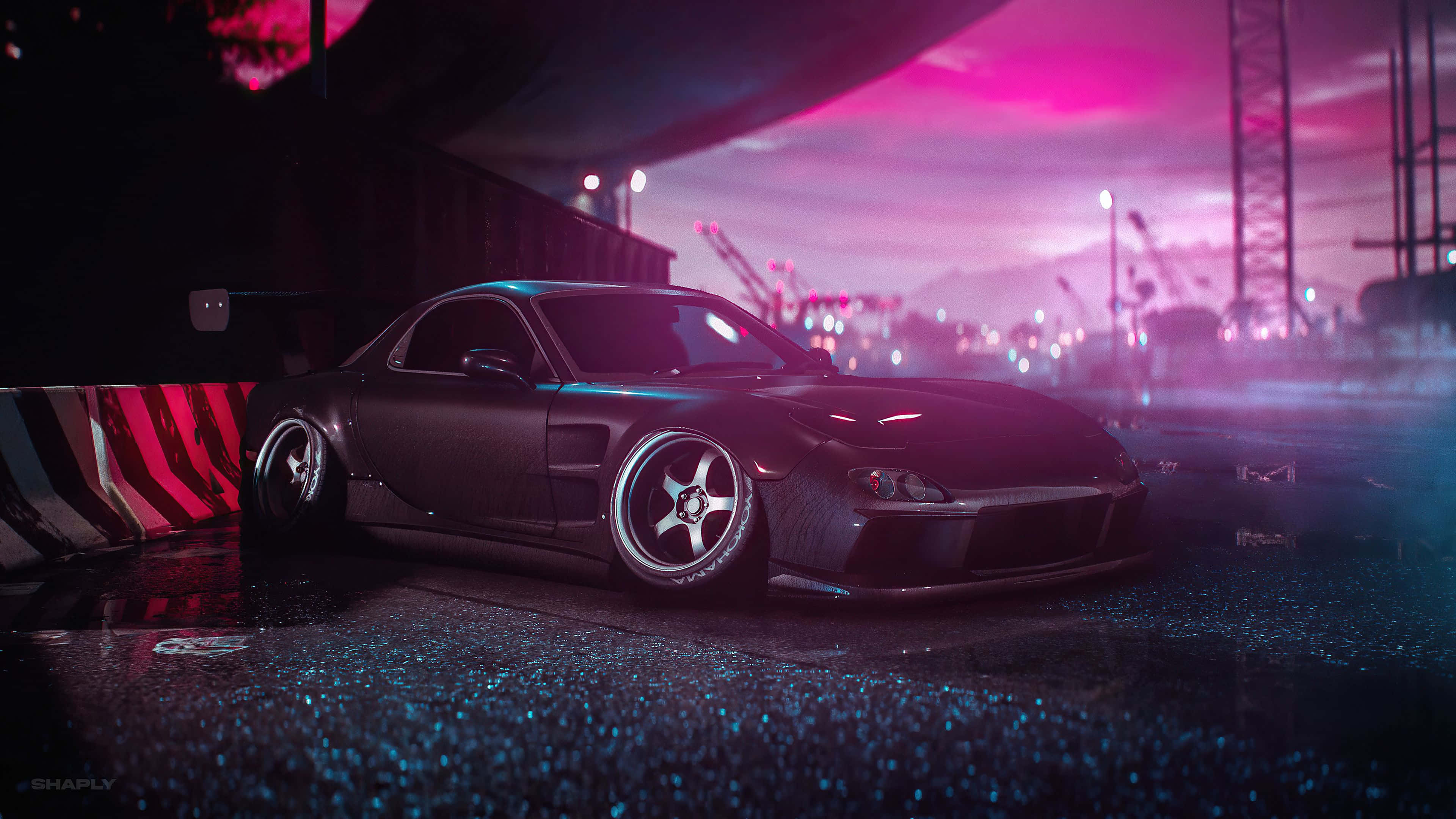 Mazda Mx 5 Miata, matte black, custom wheels, 4K Desktop Wallpaper