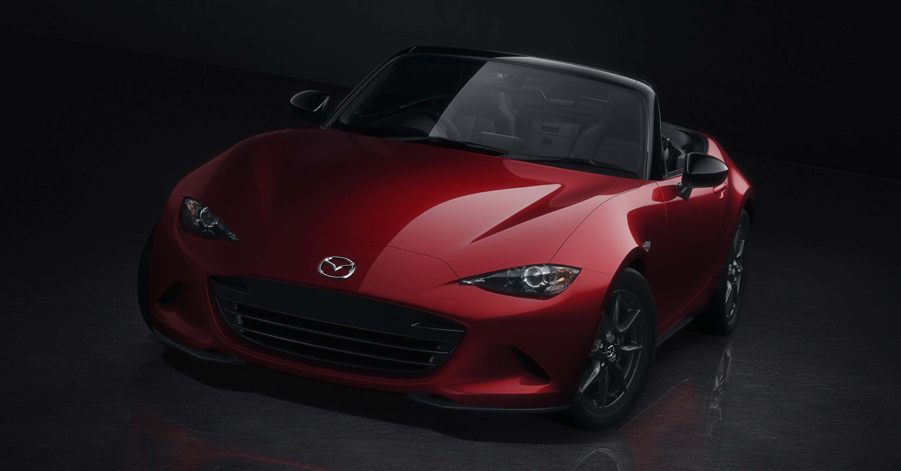 Mazda MX-5 Miata, glossy red, studio lights, 2K Desktop Wallpaper