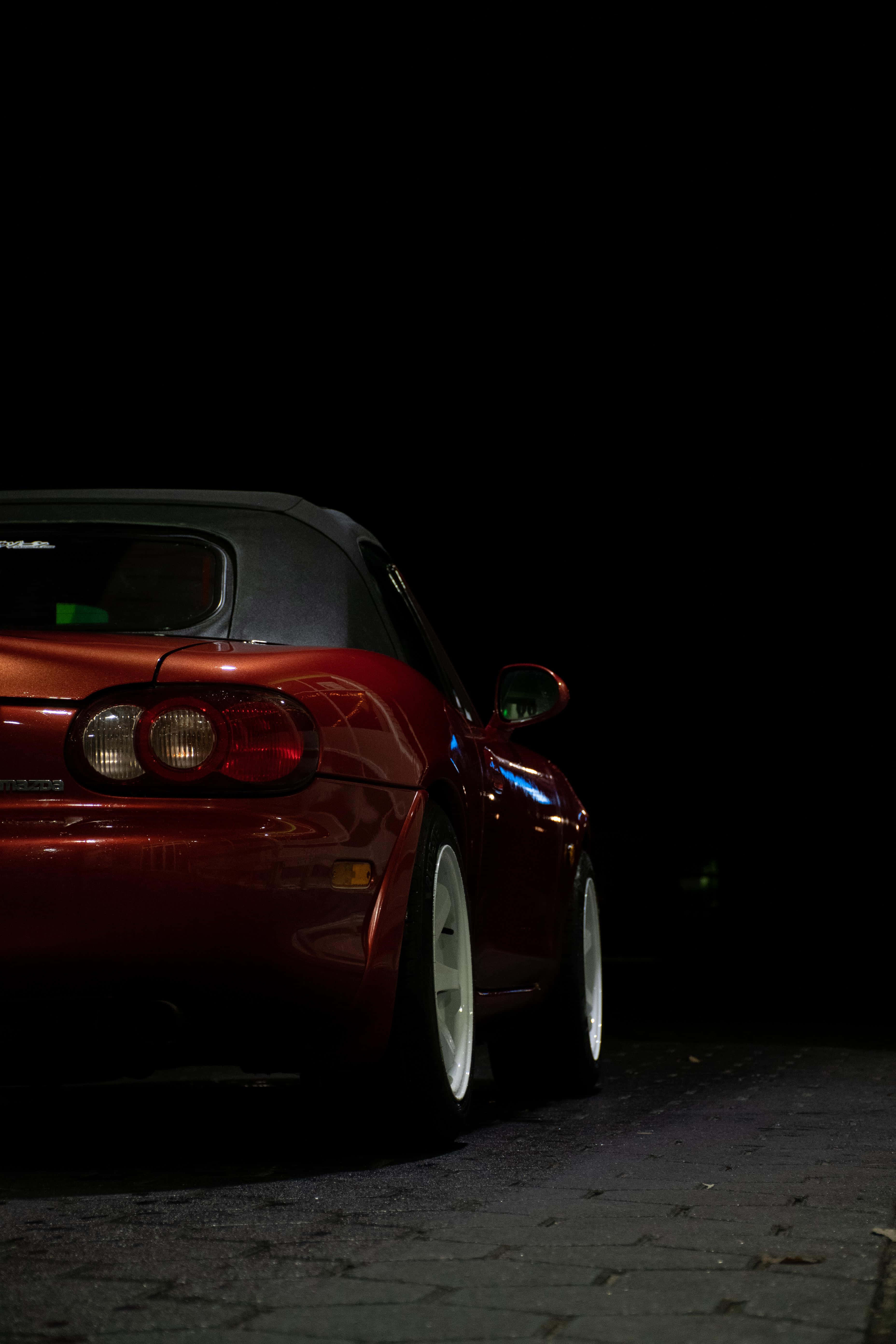 2004 Mazda MX 5 Miata, Red, Convertible, 5K Phone Wallpaper