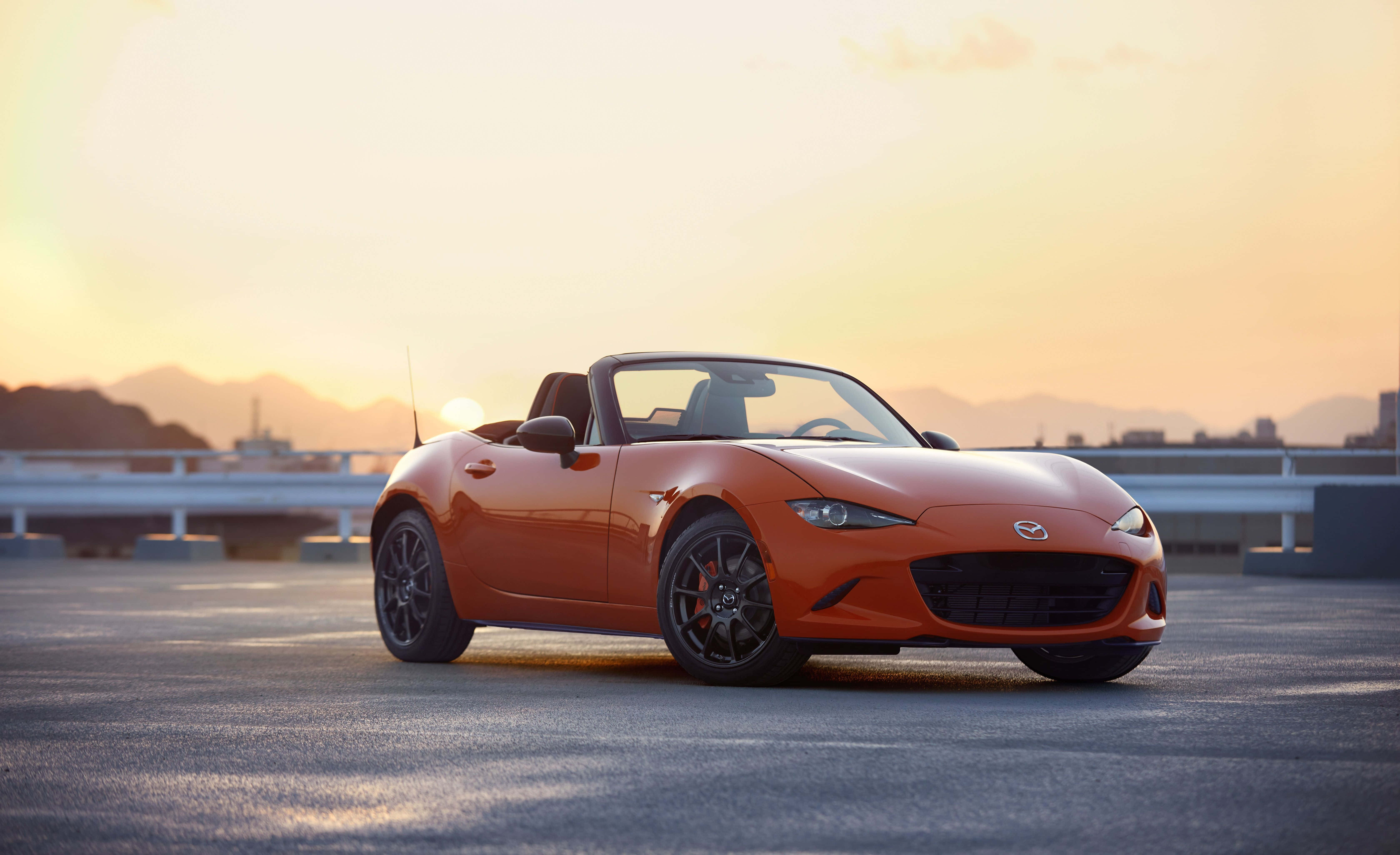 2019 Mazda MX 5 Miata, orange, convertible, 5K Desktop Wallpaper
